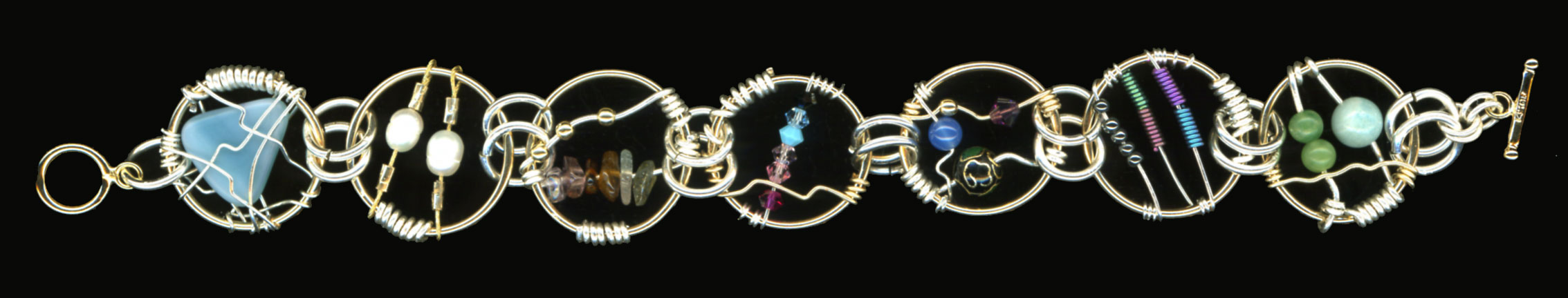 Wire Wrap Bracelets. Sterling, 2006-08