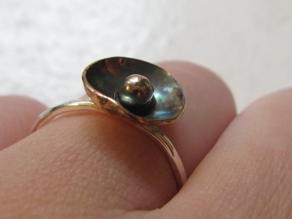 Lotus Flower Ring. Sterling Silver. 2009