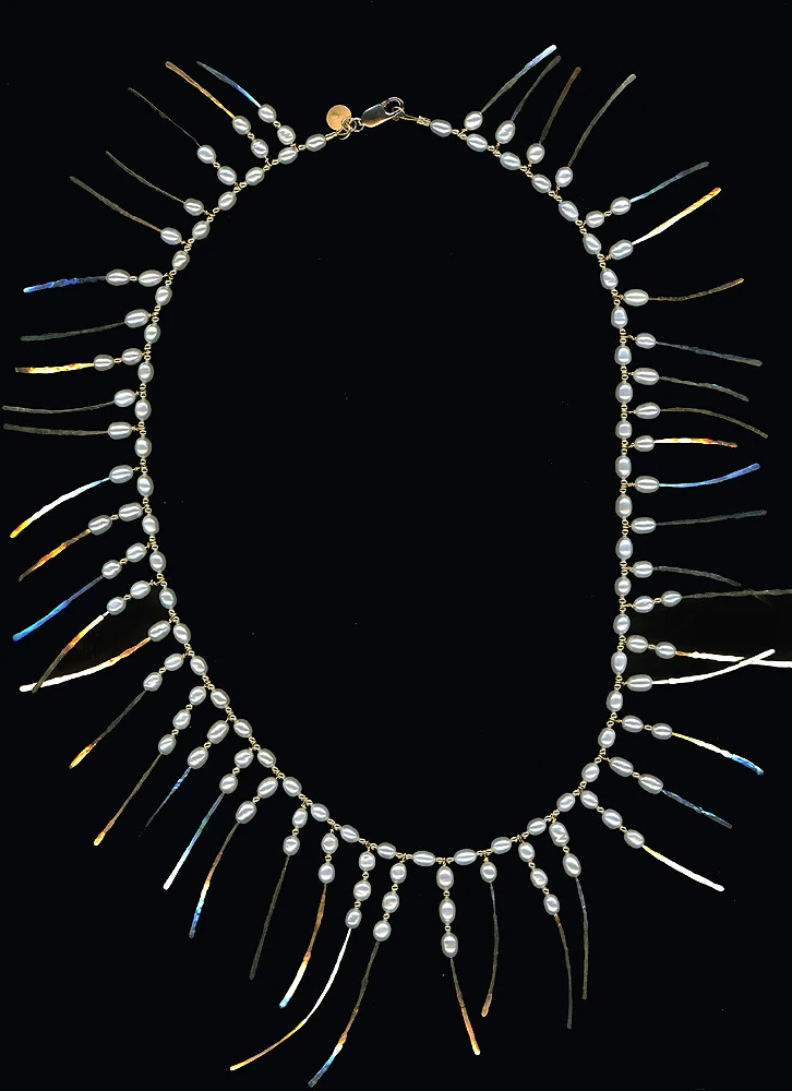 Pearl Choker. Hammered Gold-Fill and Freshwater Pearl 2007