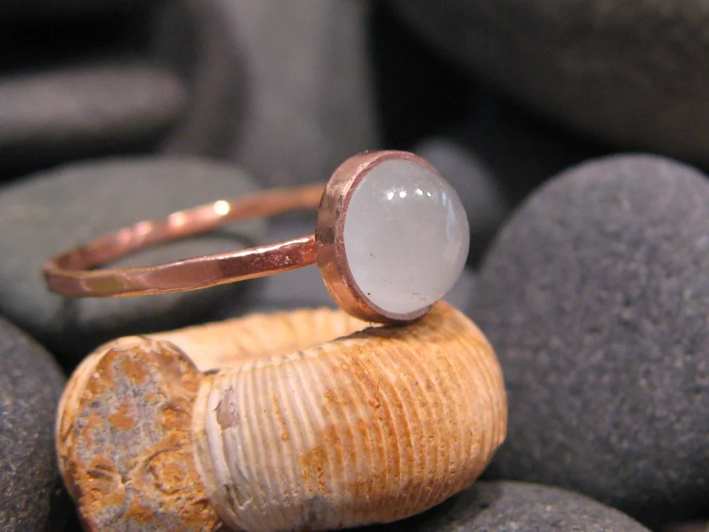 14k Rose Gold Ring with Milky Aquamarine 2012