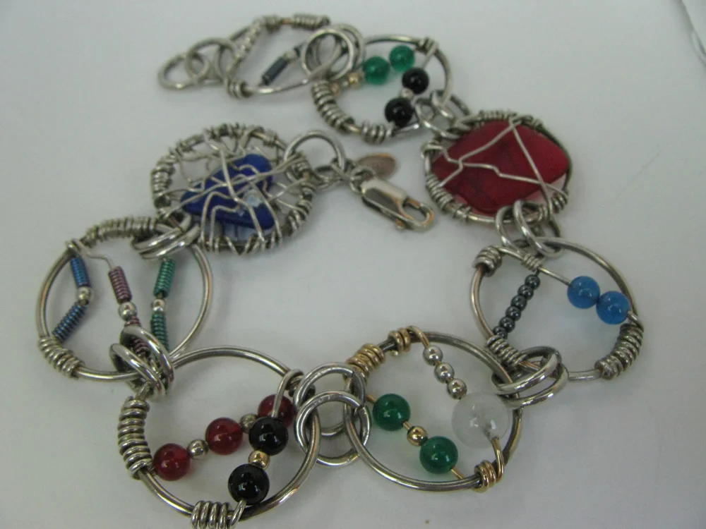 Wire Wrap Bracelets. Sterling, 2006-08