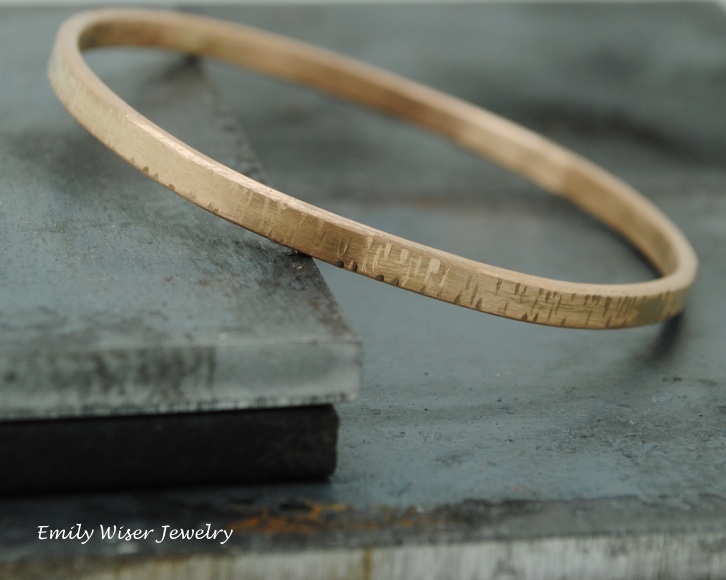 18k Rose Gold Hammered Bangle, 2014.