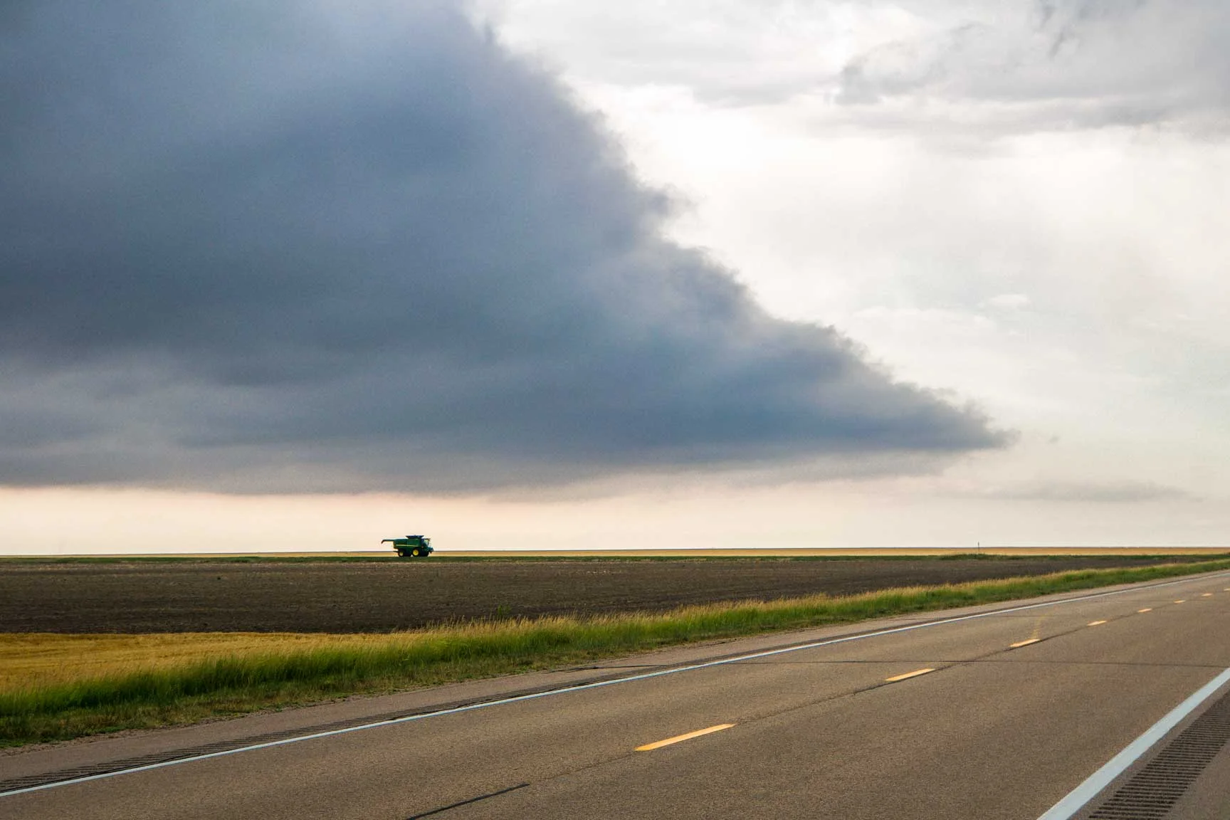 Clouds over combine