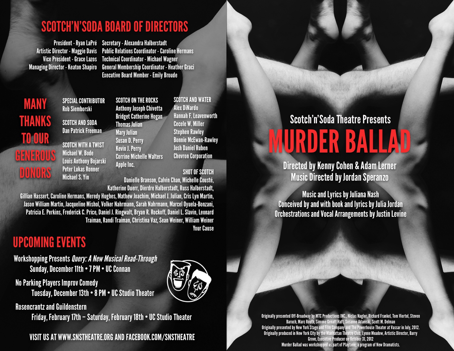 The front and back of the programs.