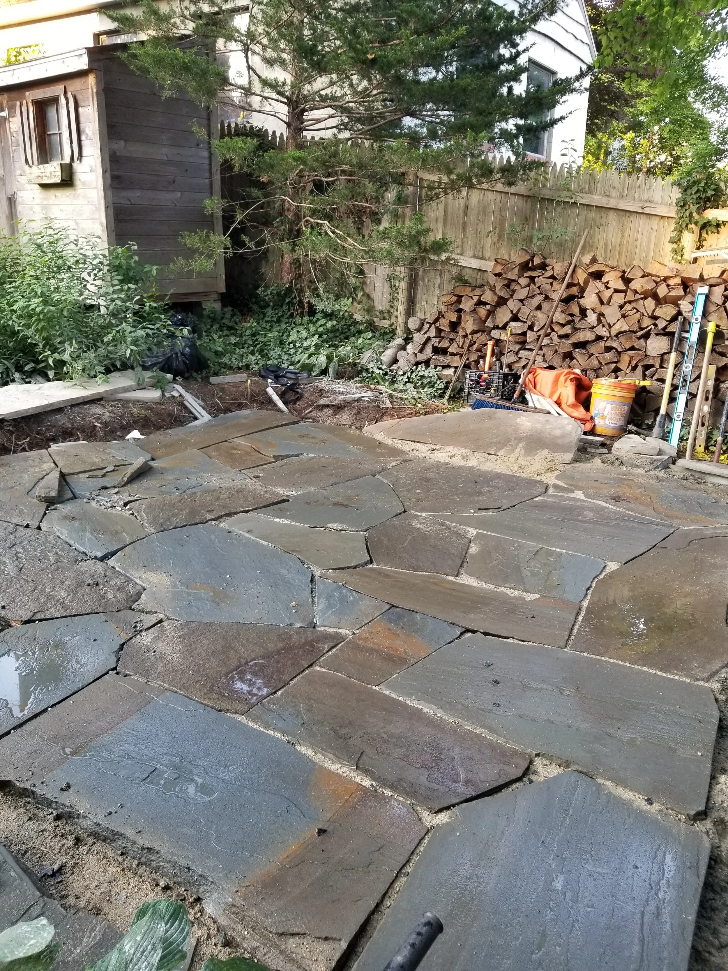 Bluestone Patio in Progress