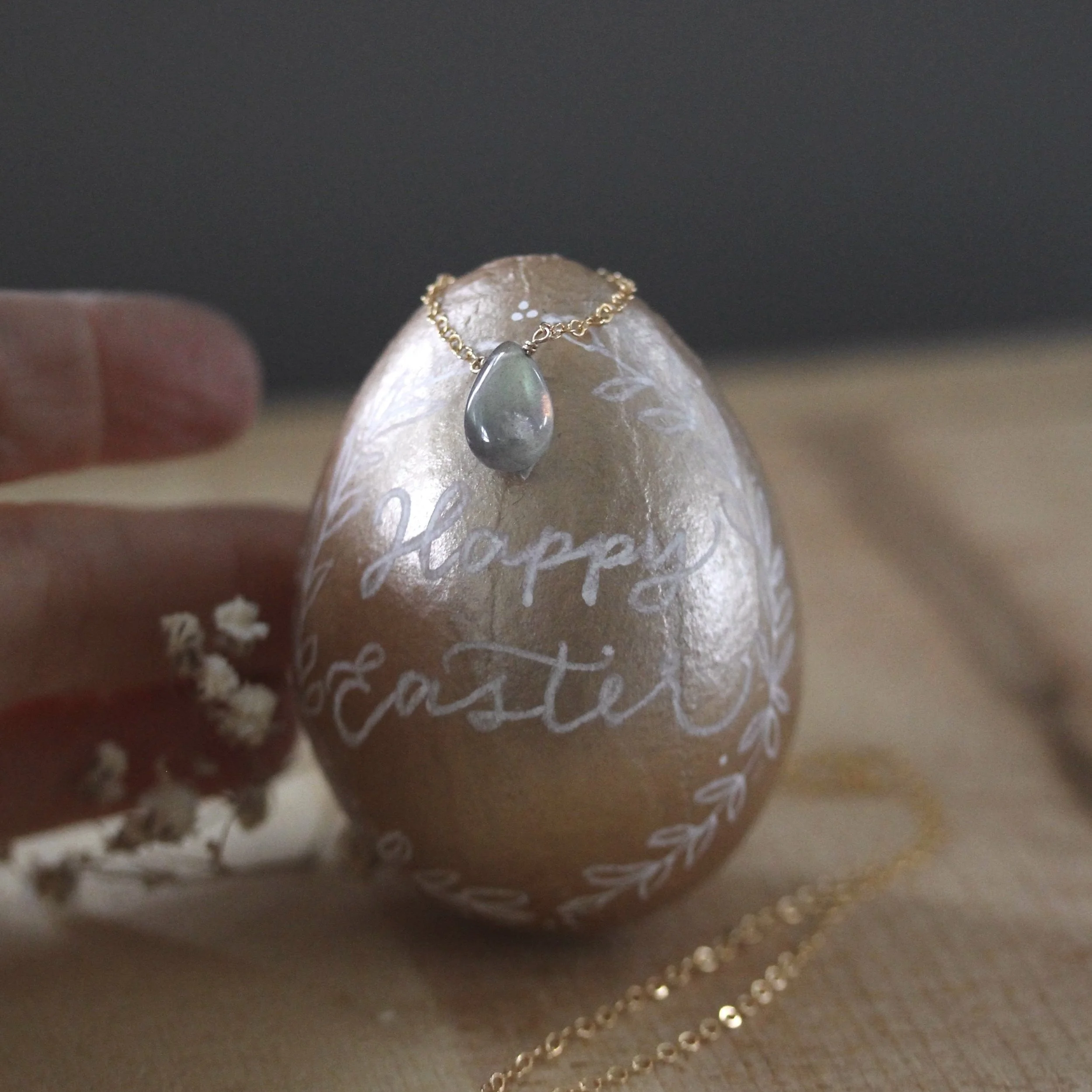 Easter egg necklace gift set handmade