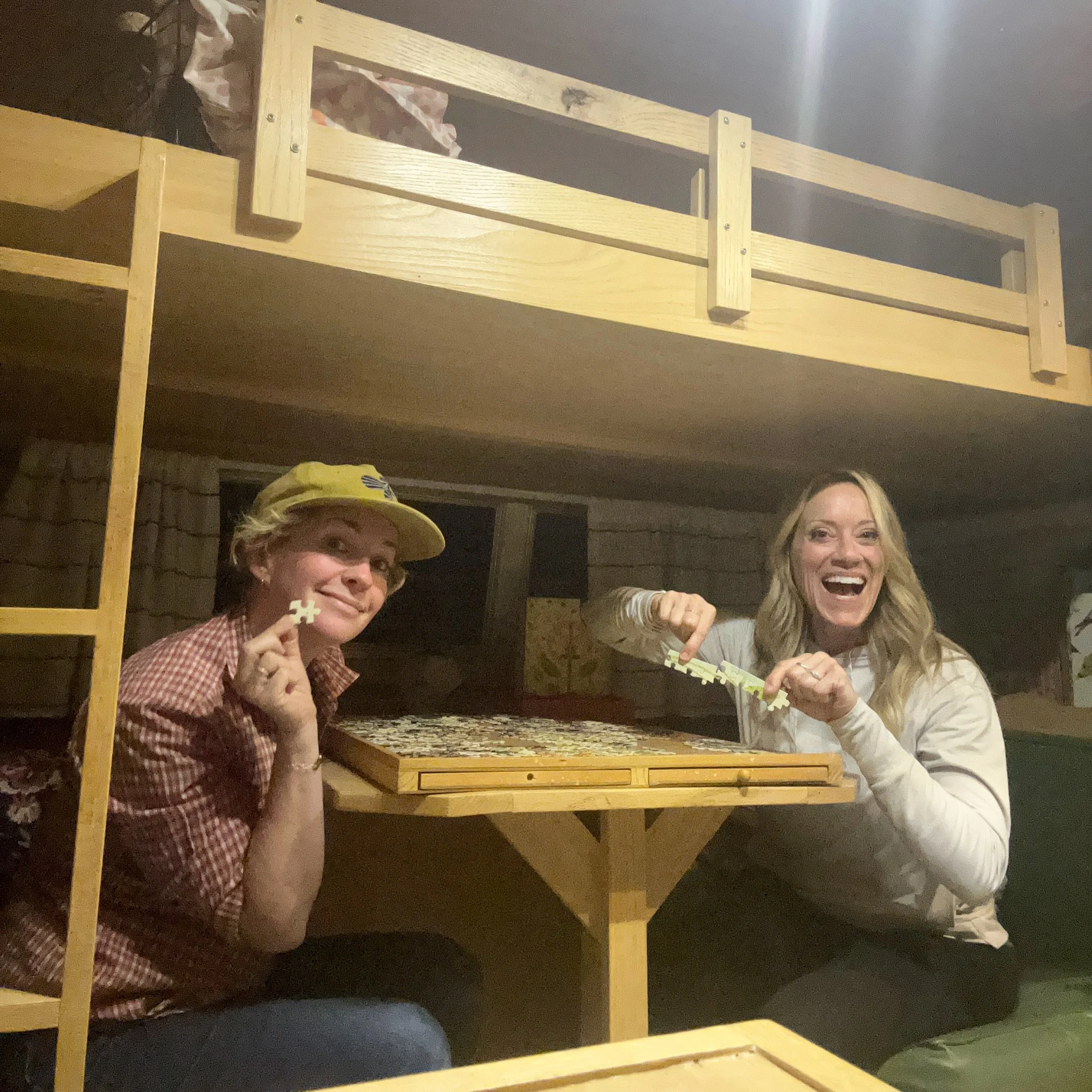 I finally got to meet @doezieland in real life after meeting her on IG 9ish years ago through my jewelry! So happy she was able to come to the homestead and puzzle with me in Birdie the Camper for a bit 😂💕 Jennie - can&rsquo;t wait for you to come 