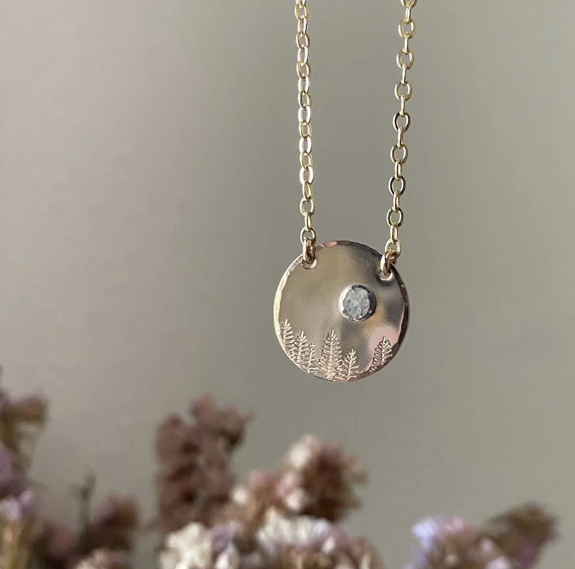 Love You To The Moon Necklace in 14K Gold-Filled with Sterling Moon