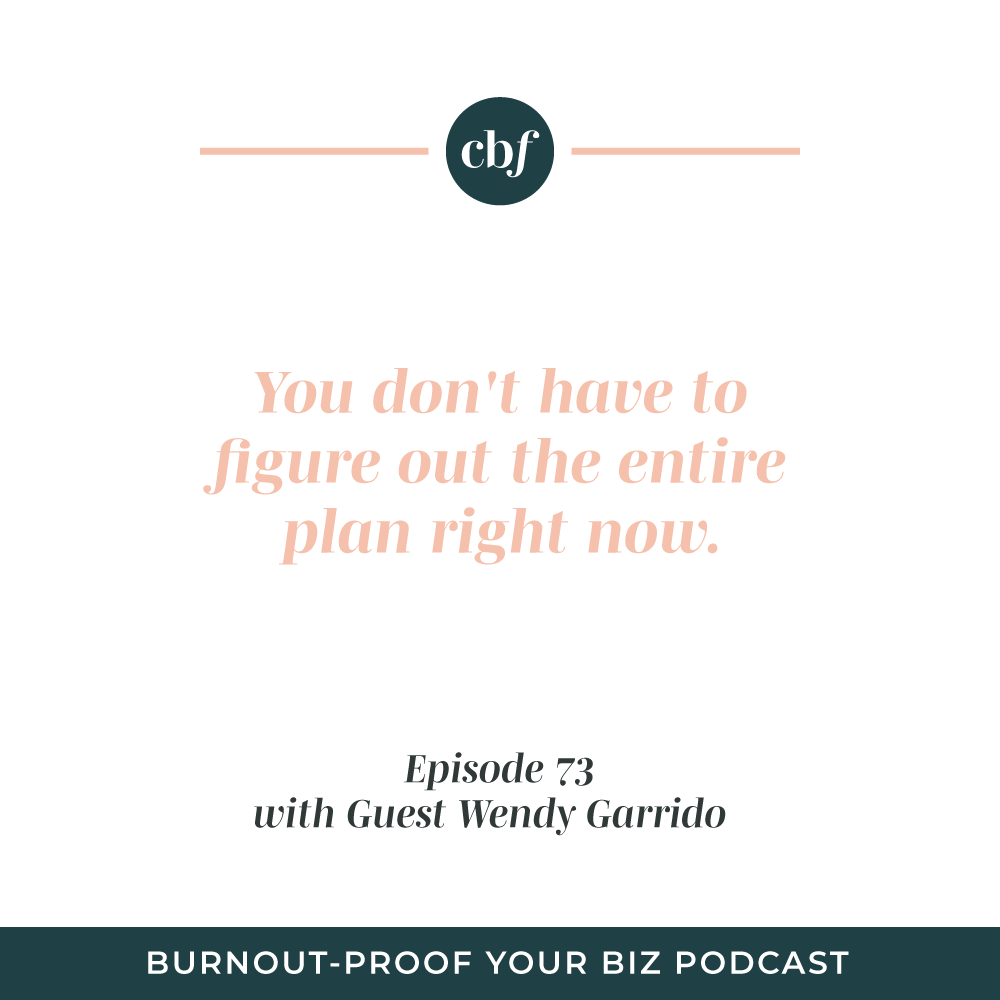 Burnout-Proof Your Biz Podcast with Chelsea B Foster | Ep. 73 - Getting Out of Your Head and Into Your Body with Wendy Garrido