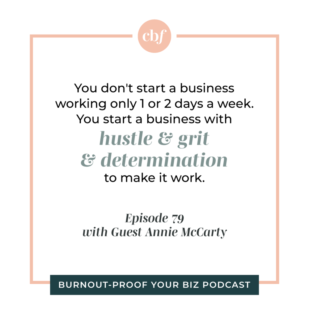 Burnout-Proof Your Biz Podcast with Chelsea B Foster | Episode 079 - Designing your business to fit your life through planning, executing, and systems with guest Annie McCarty