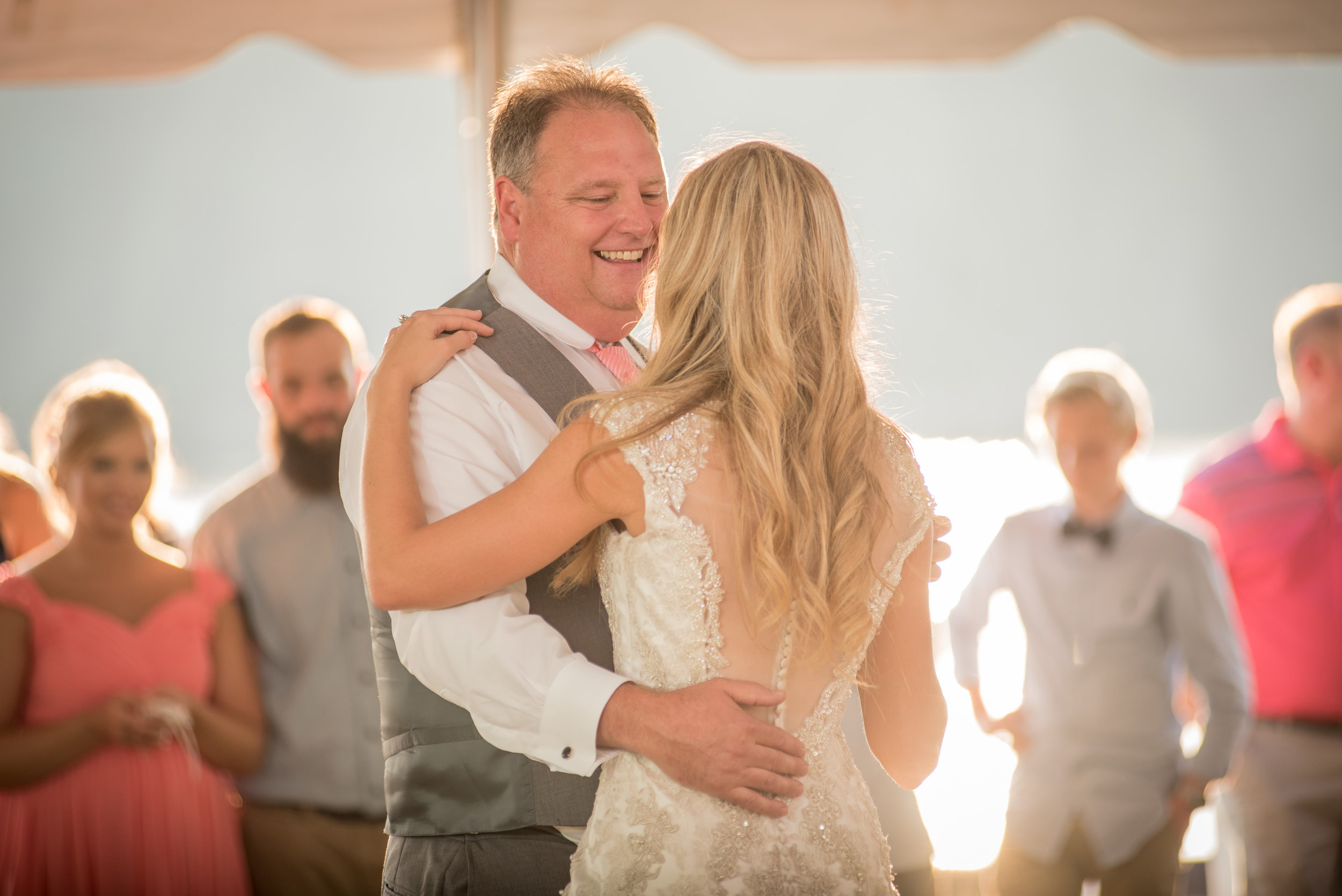 Of course, Dad could not let the Groom have all the fun so he & Leah did a coregraphed dance to a mix of songs that included: "Daughters"-John Mayer, "Grease Lightning", "Apache"- Sugarhill, "Jump On it" and lastly "Stayin' Alive" by the Bee Gees.