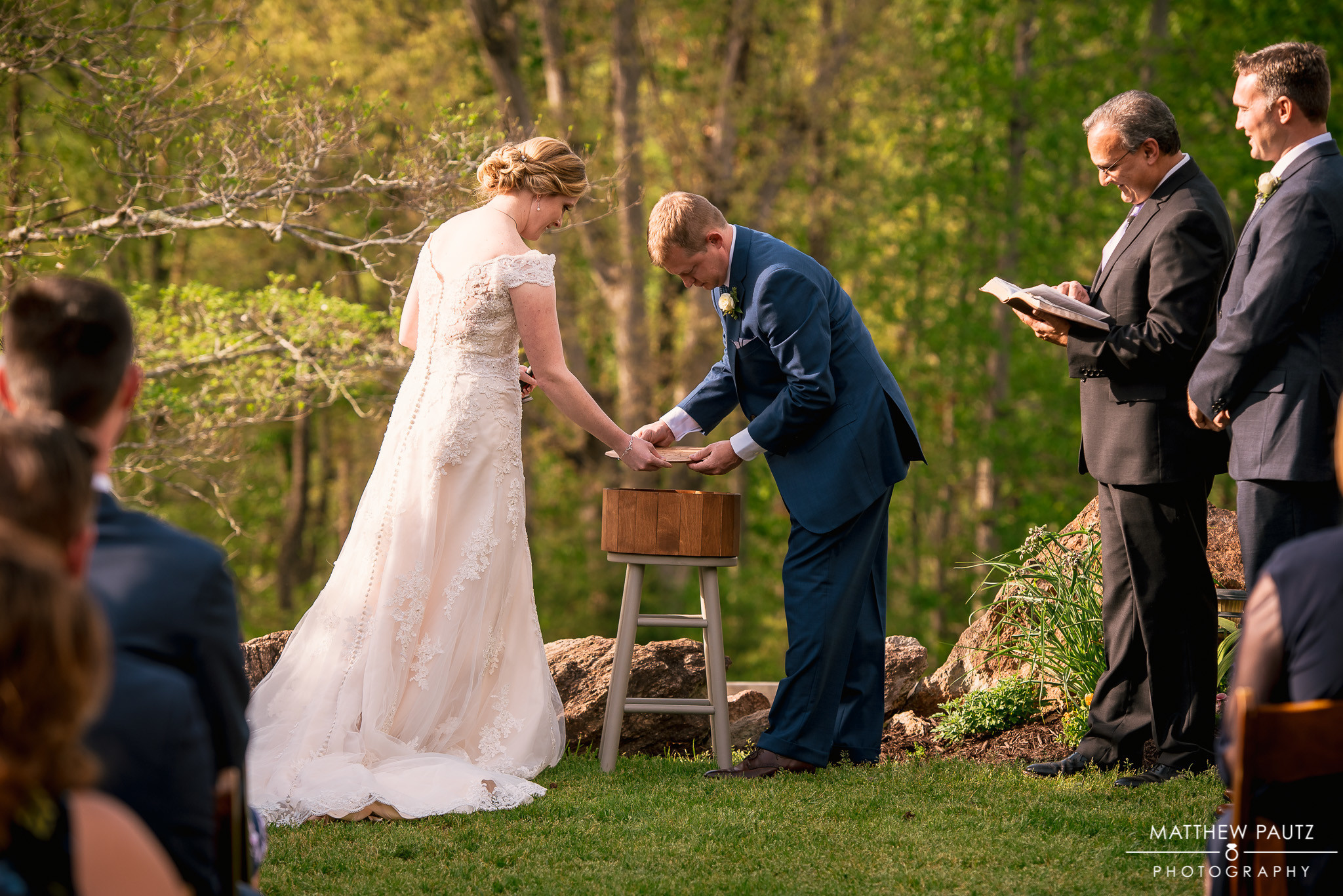 Whitney & Brandon decided to seal a bourbon barrel during their ceremony. Each placed a letter inside the barrel. In a certain amount of time, they are to open the box, cheers to the memories made & read the letters.