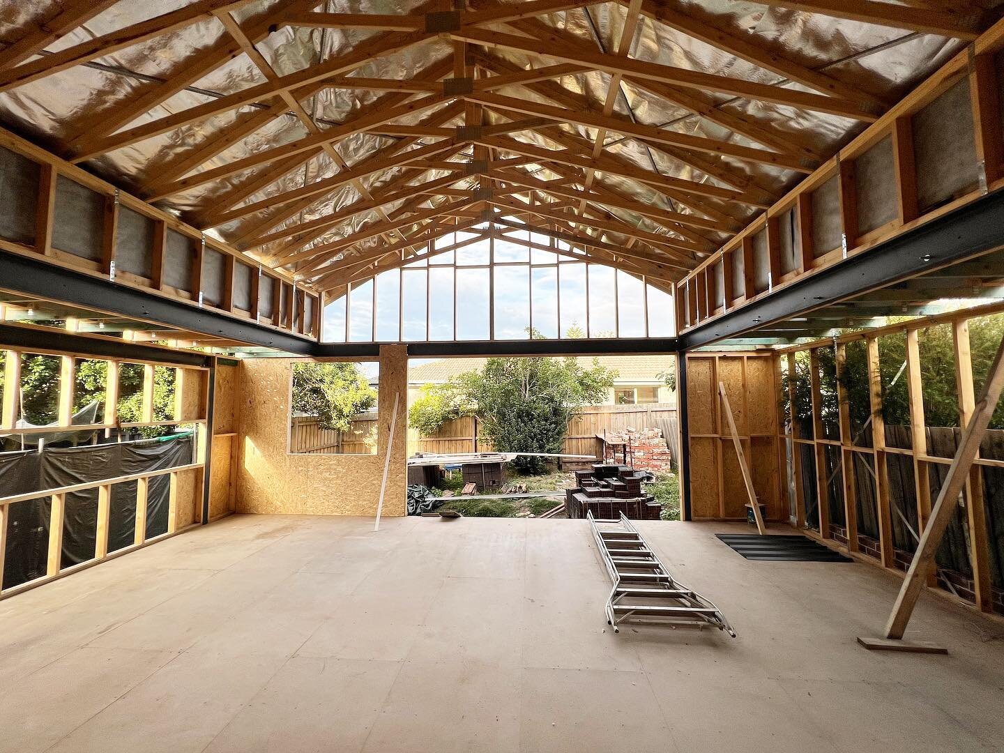 / cathedral ceilings 

Some progress shots of our Kew East project - a renovation/extension to an existing brick veneer home. 

The works consisting of a new kitchen living area using scissor trusses -  creating a beautiful high, open cathedral ceili