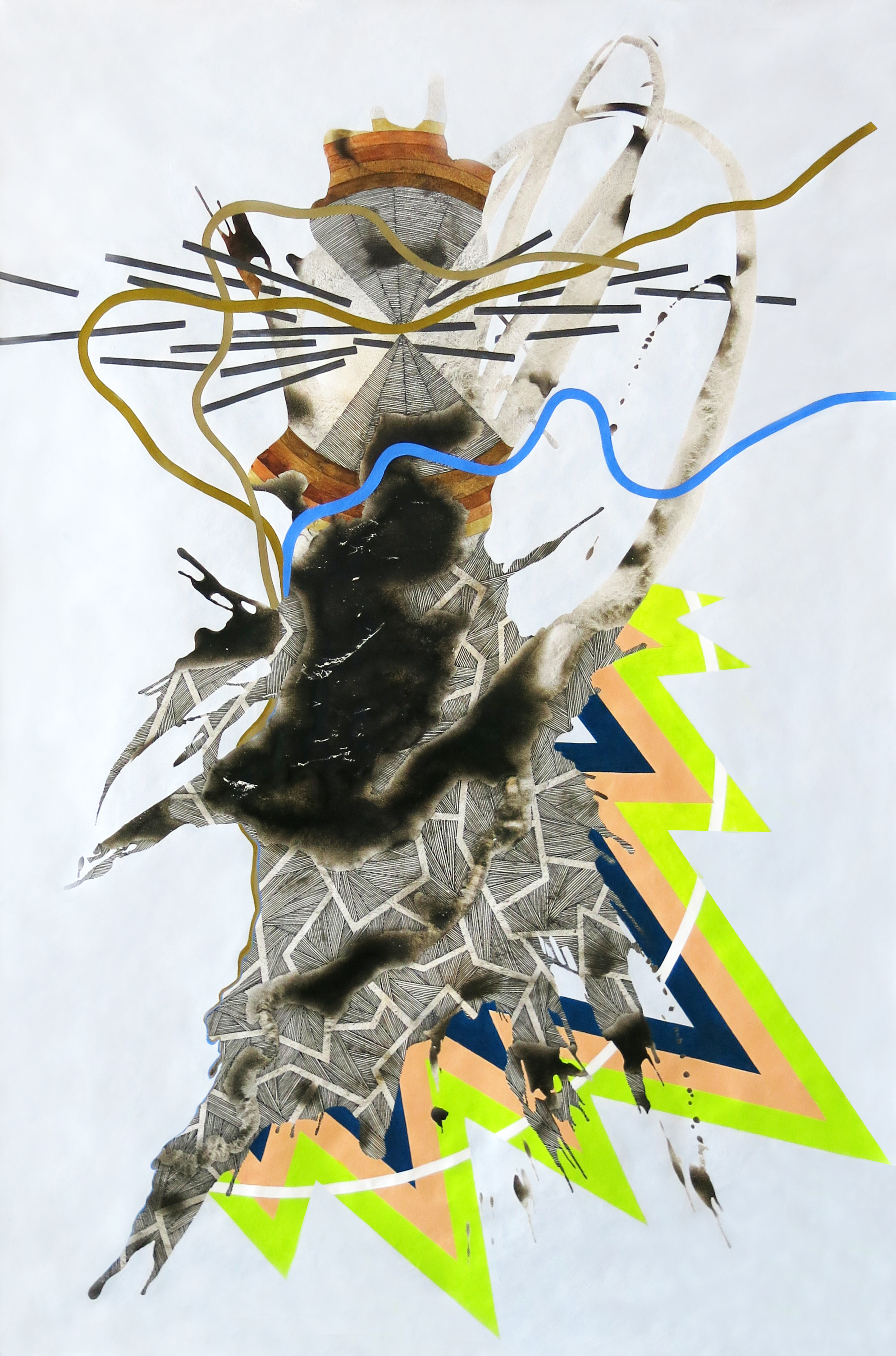 Mt. Tom Suite IV. Highflow acrylic and gouache on tyvek. 40in x 60in. 2018