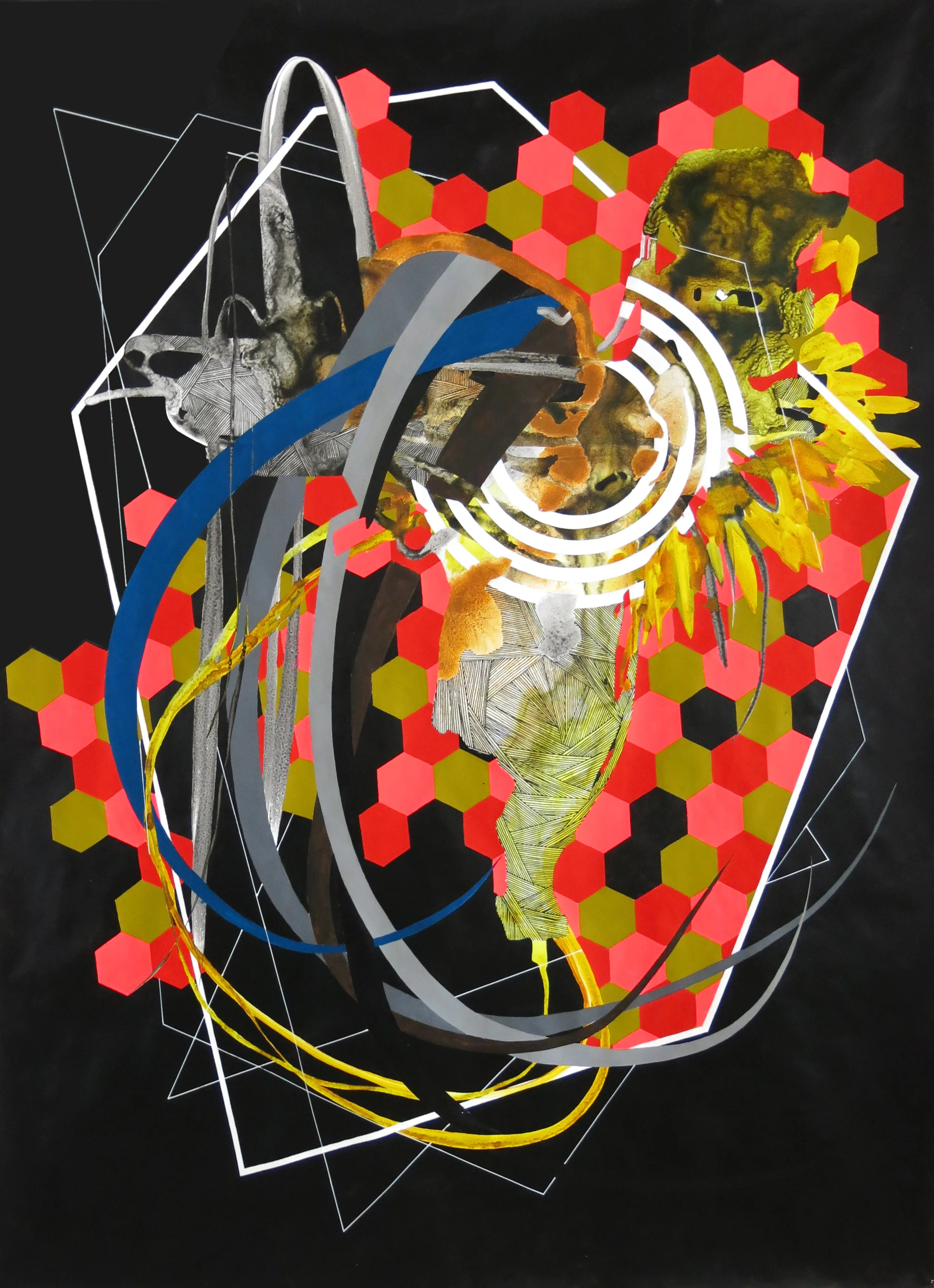 Earthly Desire. Highflow acrylic and gouache on tyvek. 40in x 60in. 2018