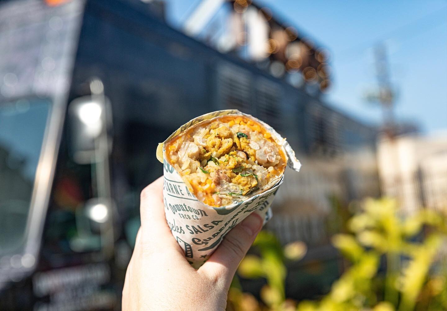 BURRITO cravings. 🌯🤤 We make every meal with fresh authentic ingredients and hand-pressed tortillas! Find us every Thursday - Sunday in DTLA. 🏙 Order online or to-go &bull; Visit downtowntaco.com. #downtowntacoco #yum #eeeeeats