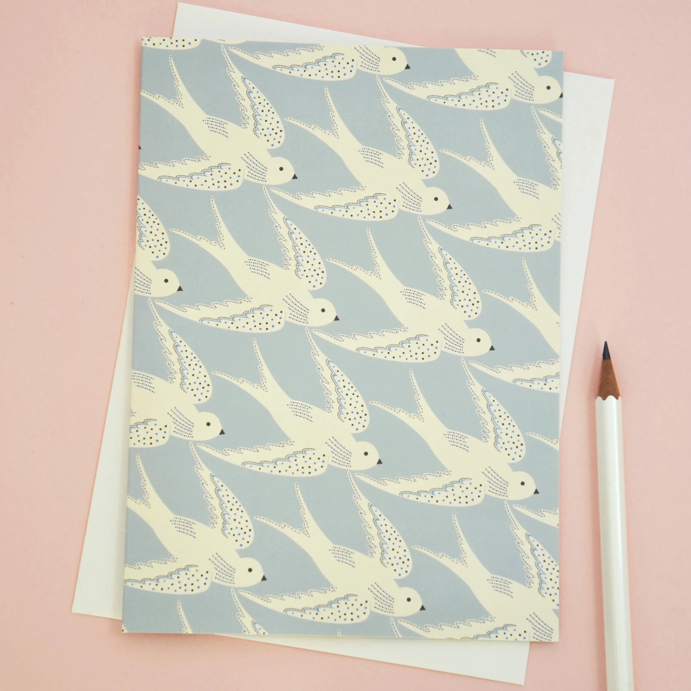 'Deco birds in blue' Card