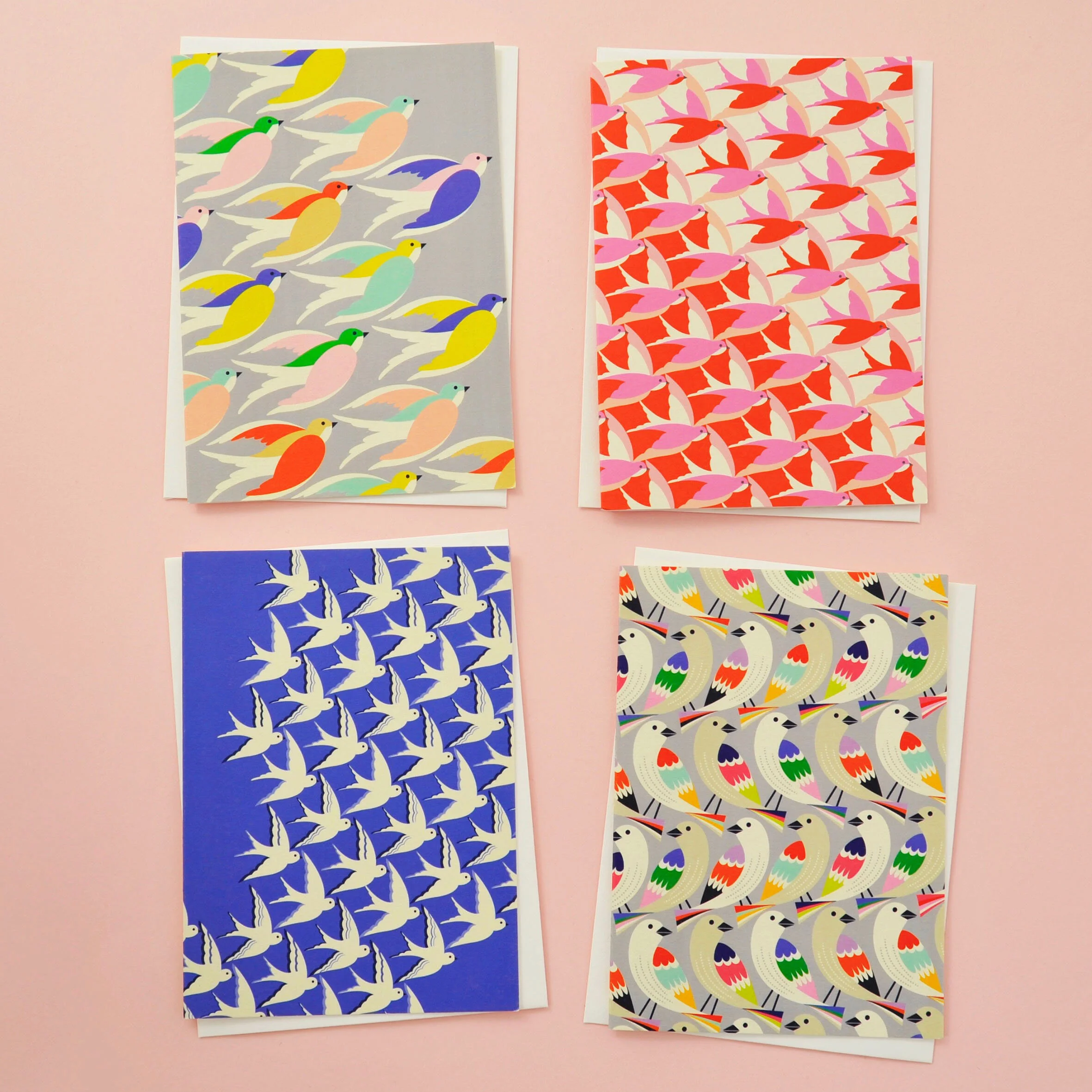 Set of Four Bird Cards