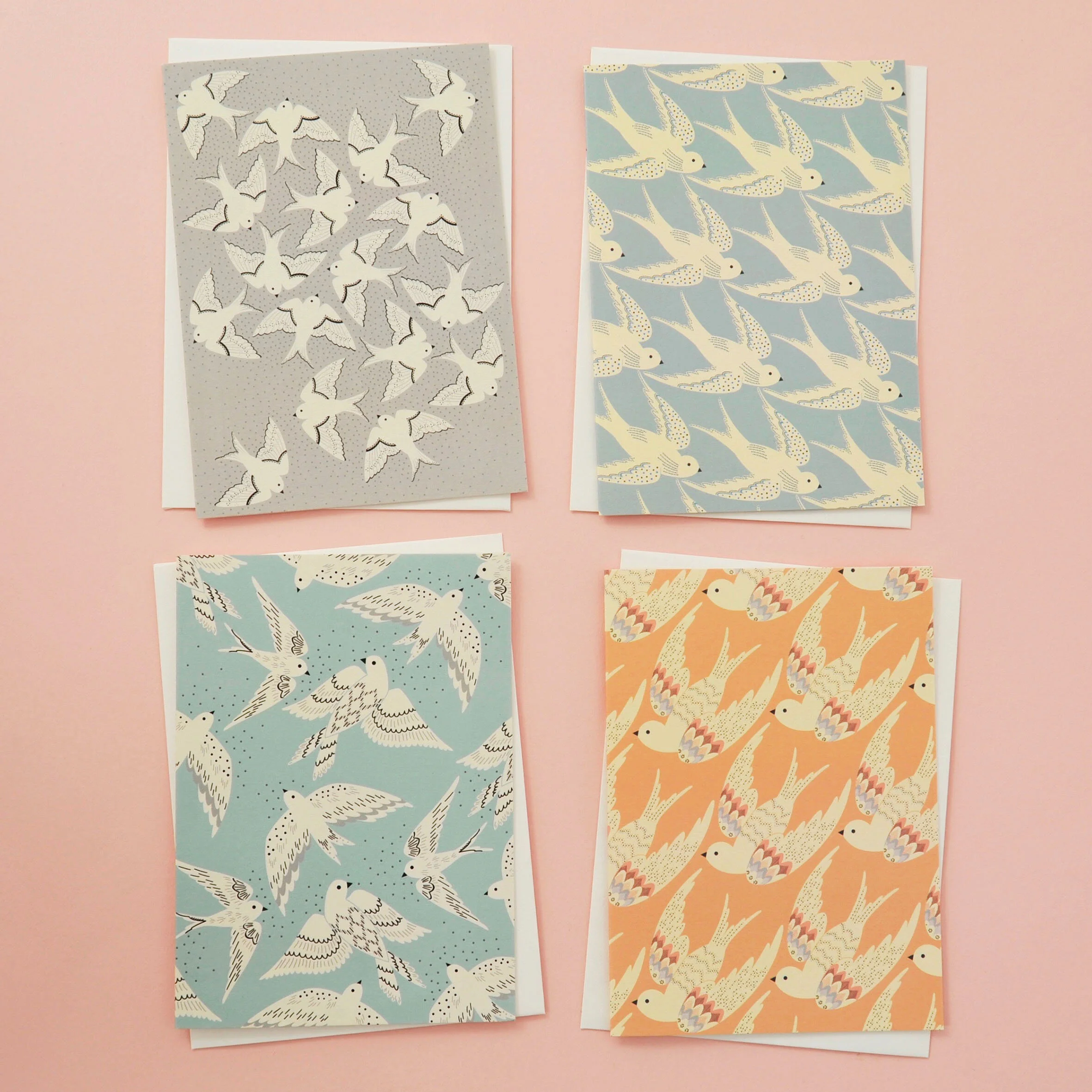 Set of Four Bird Cards