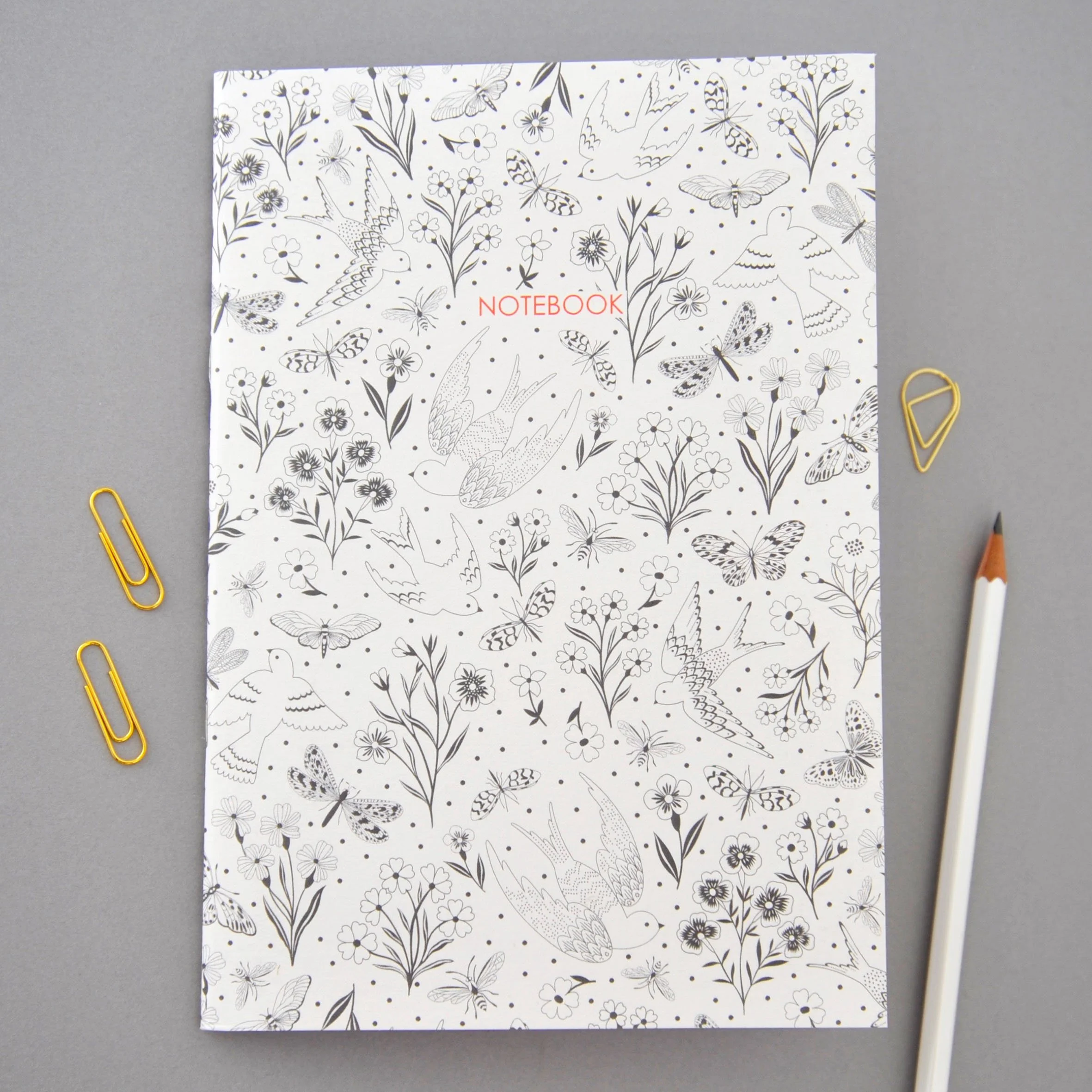 Flowers, Birds, Bees and Butterflies A5 Notebook