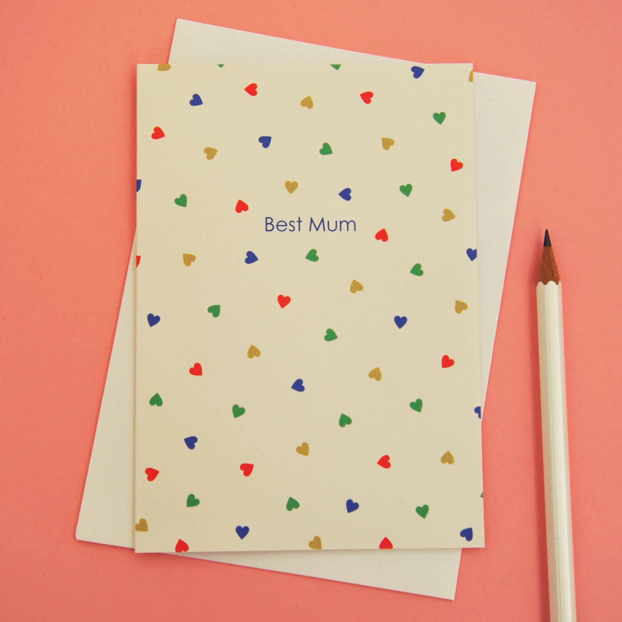 Best Mum With Hearts Card