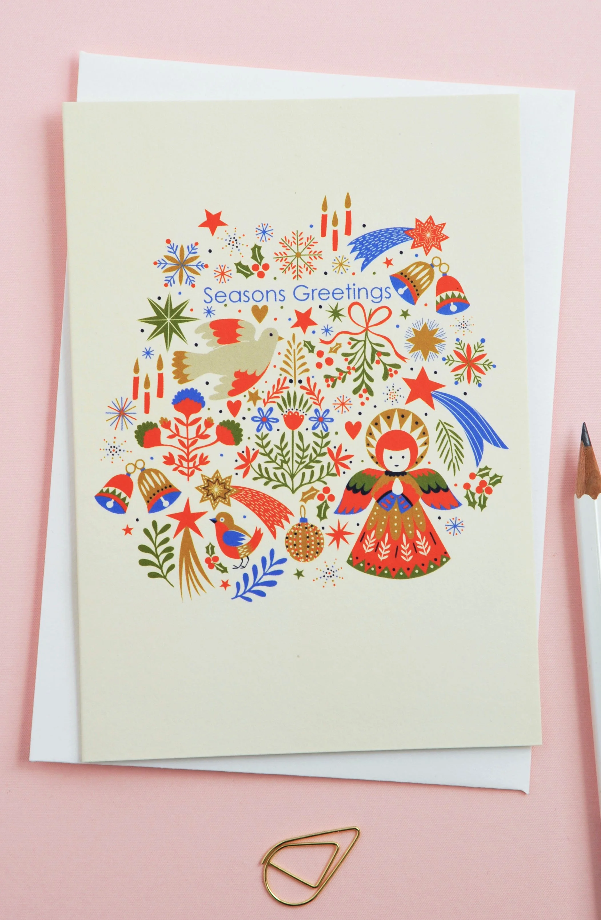 Seasons Greetings – Pack of 6 Illustrated Christmas Cards