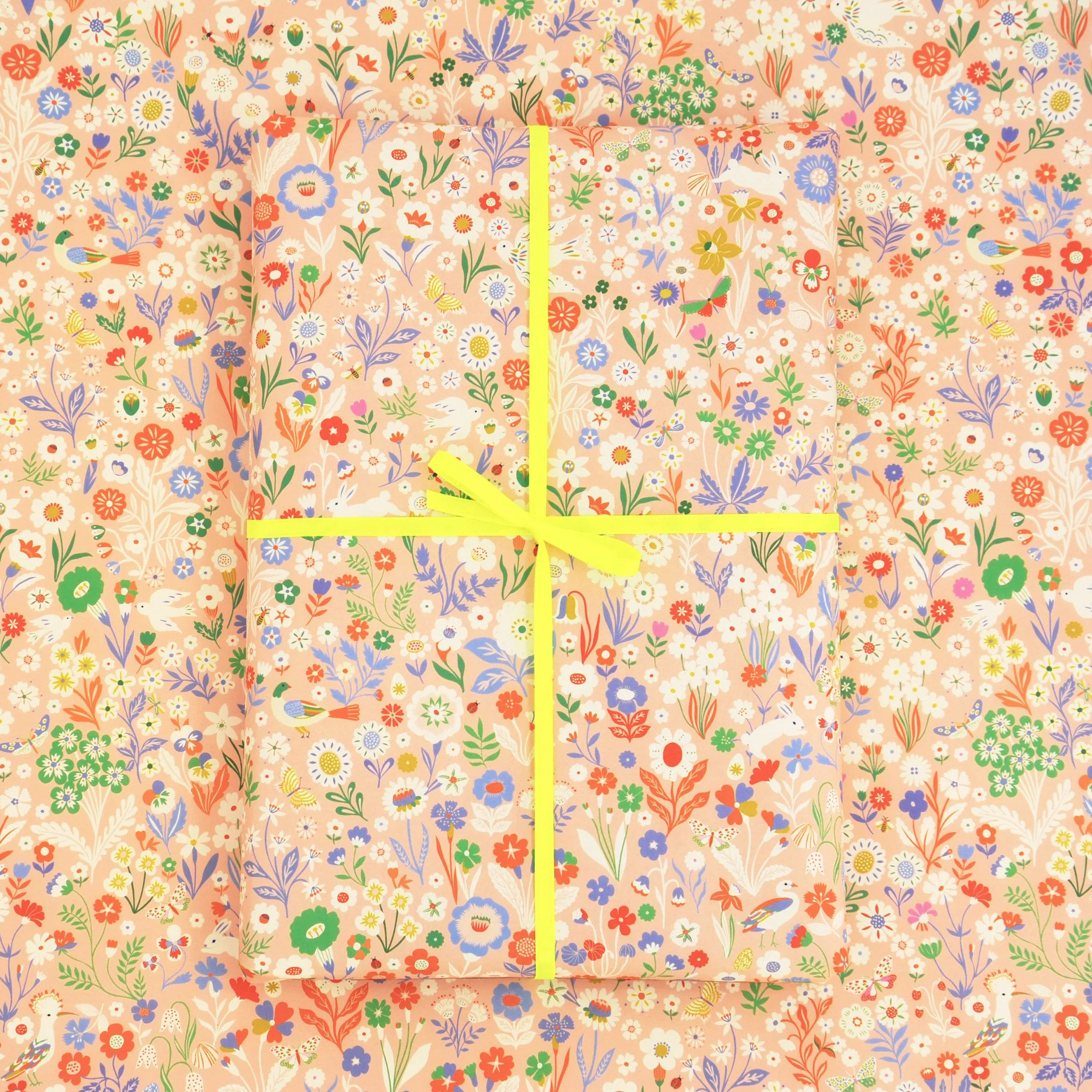 Bunnies in Meadow Wrapping Paper – Spring Floral & Easter Gift Wrap