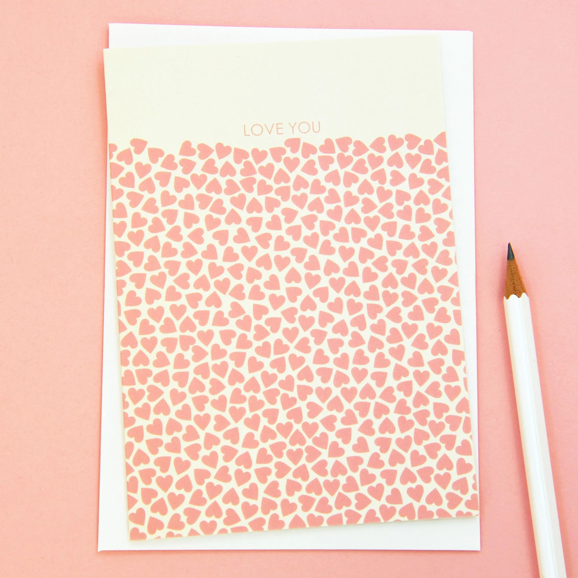 Love You in Pink Valentine's Card