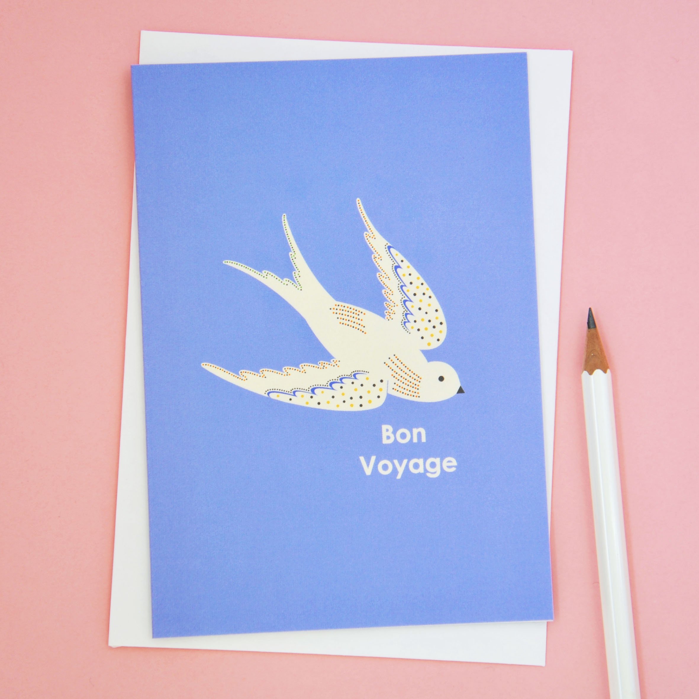 Bon Voyage Bird in Blue Card