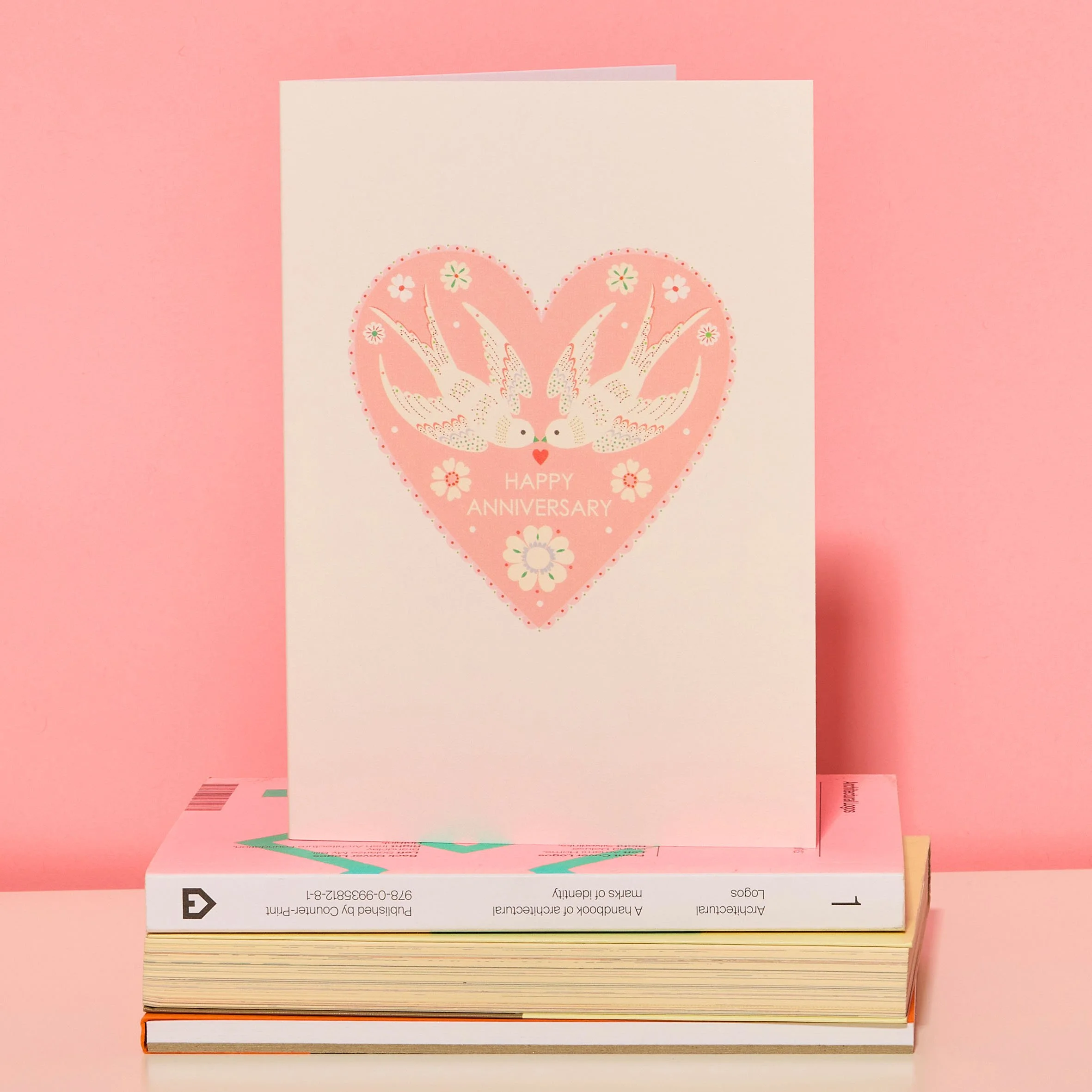Happy Anniversary Love Birds Greetings Card
