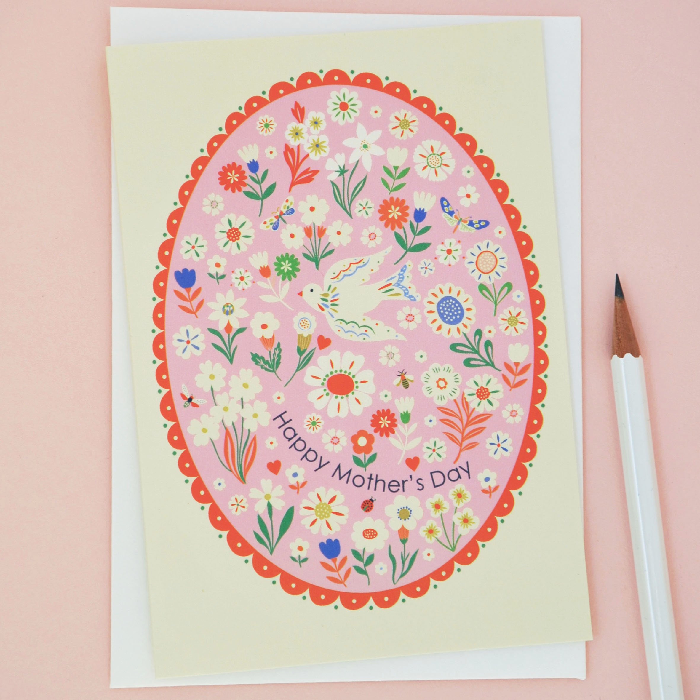 Mother’s Day Bird & Floral Border Card
