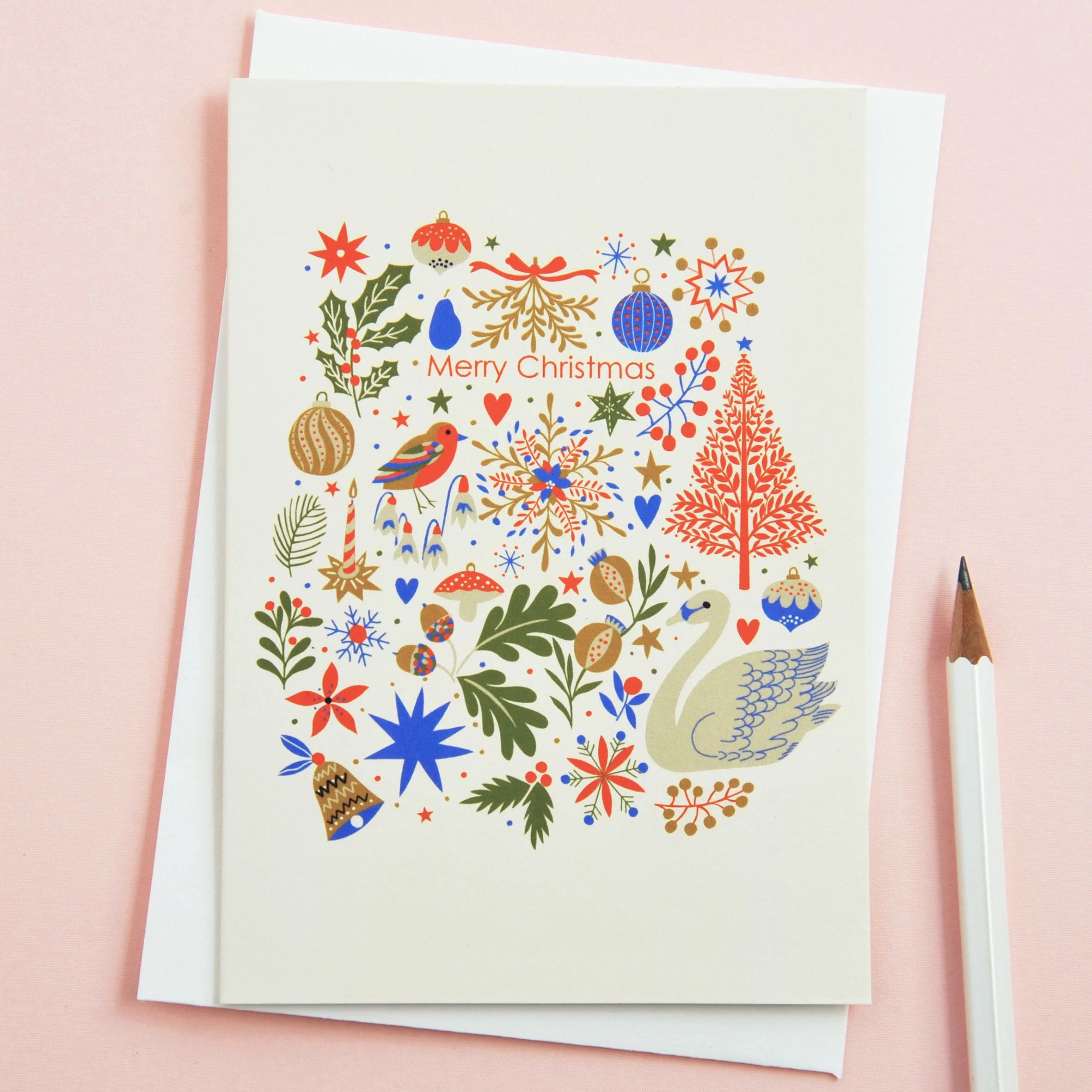 Merry Christmas – Pack of 6 Illustrated Christmas Cards