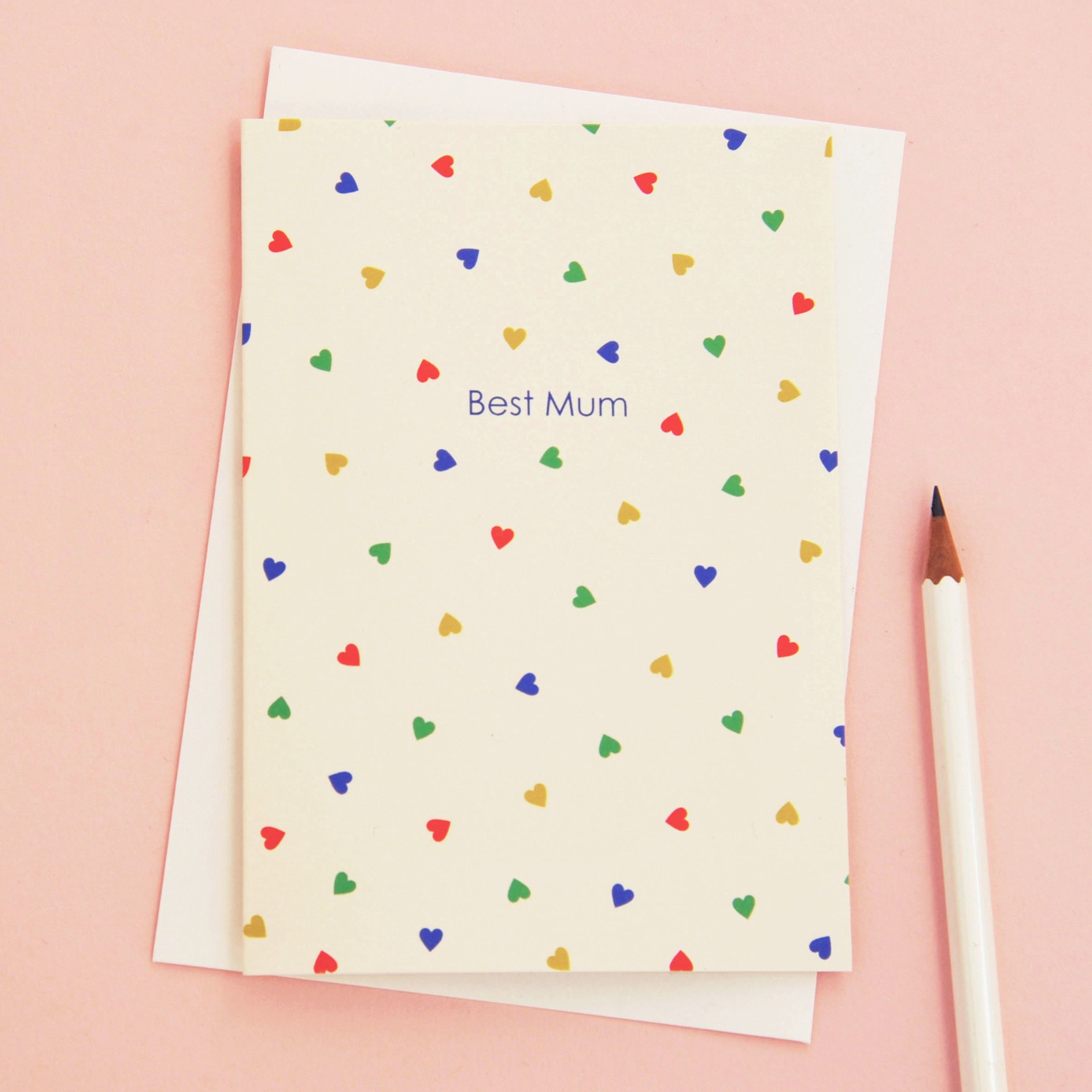 Best Mum With Hearts Card