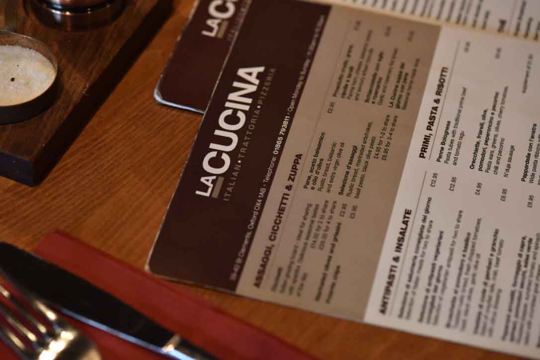La Cucina, trattoria, pizzeria, Italian restaurant, Oxford, U.K. Image©thingstodot.com