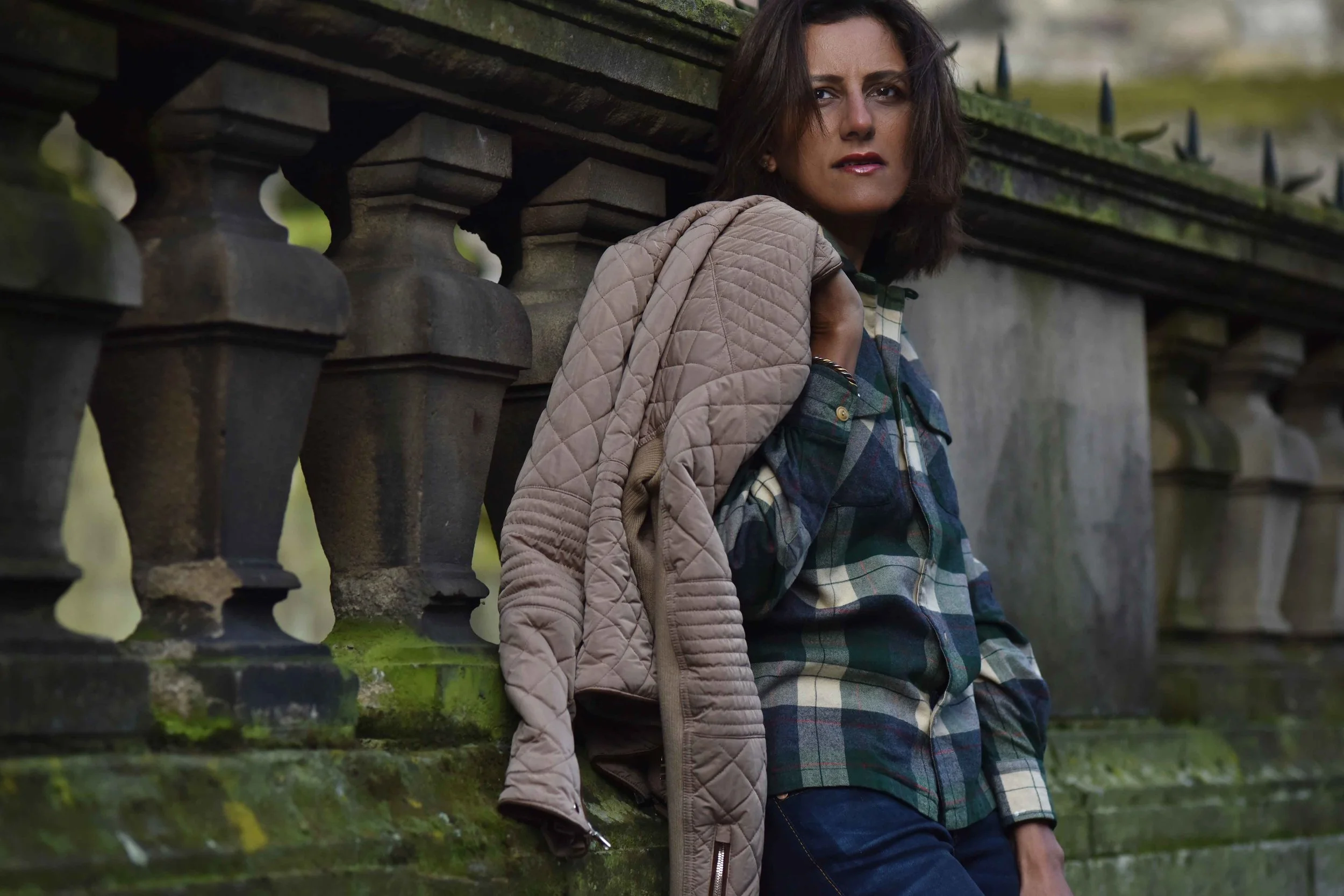 Ralph Lauren check shirt, Zara quilted jacket, True Religion jeans, Edinburgh, Scotland. Image©thingstodot.com