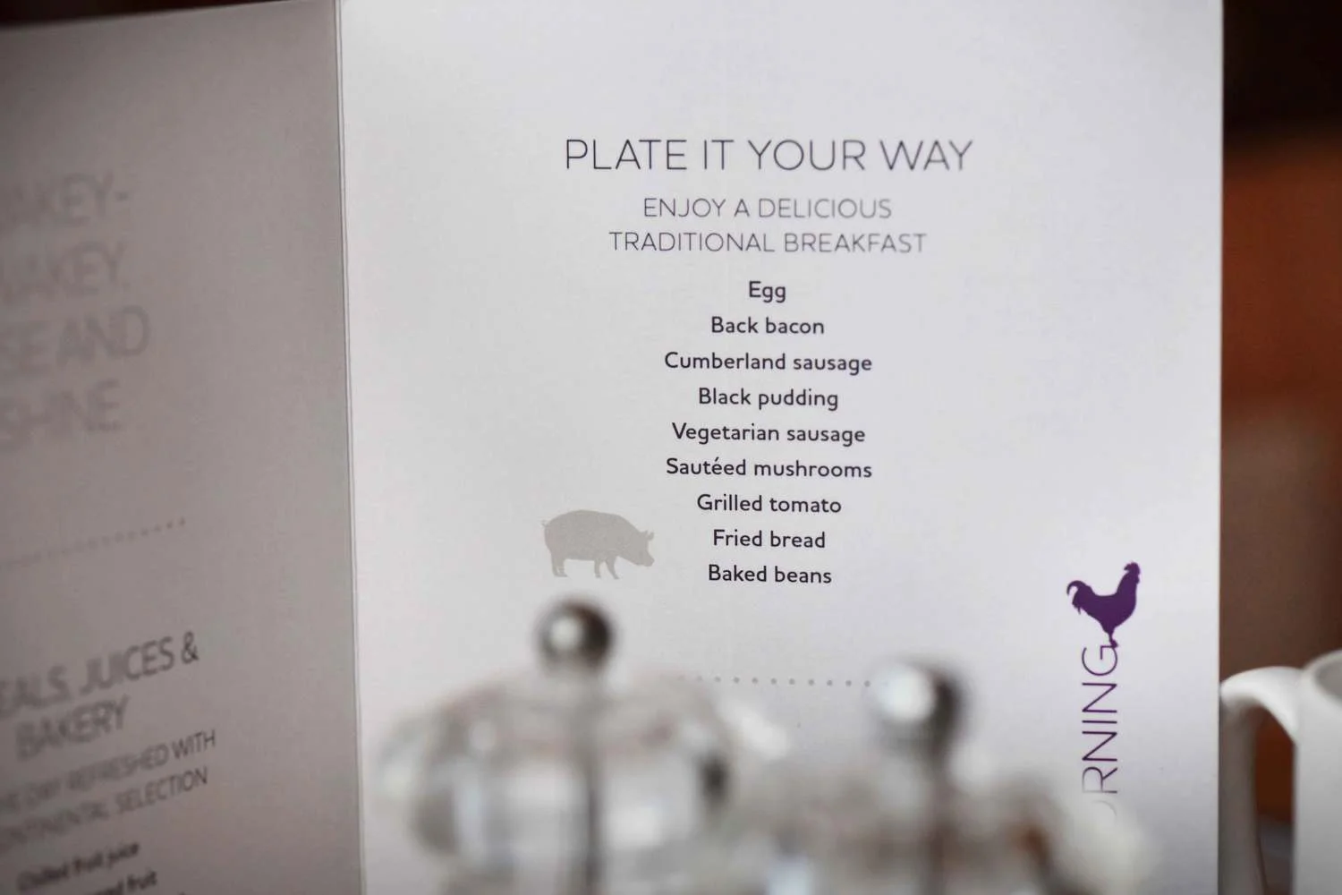 Breakfast menu, Mercure hotel, Inverness, Scotland. Image©thingstodot.com