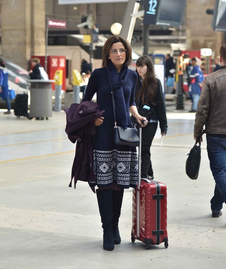 Arriving with the Eurostar, Paris Gare du Nord, Ralph Lauren dress, Marks & Spencer boots. Image©thingstodot.com