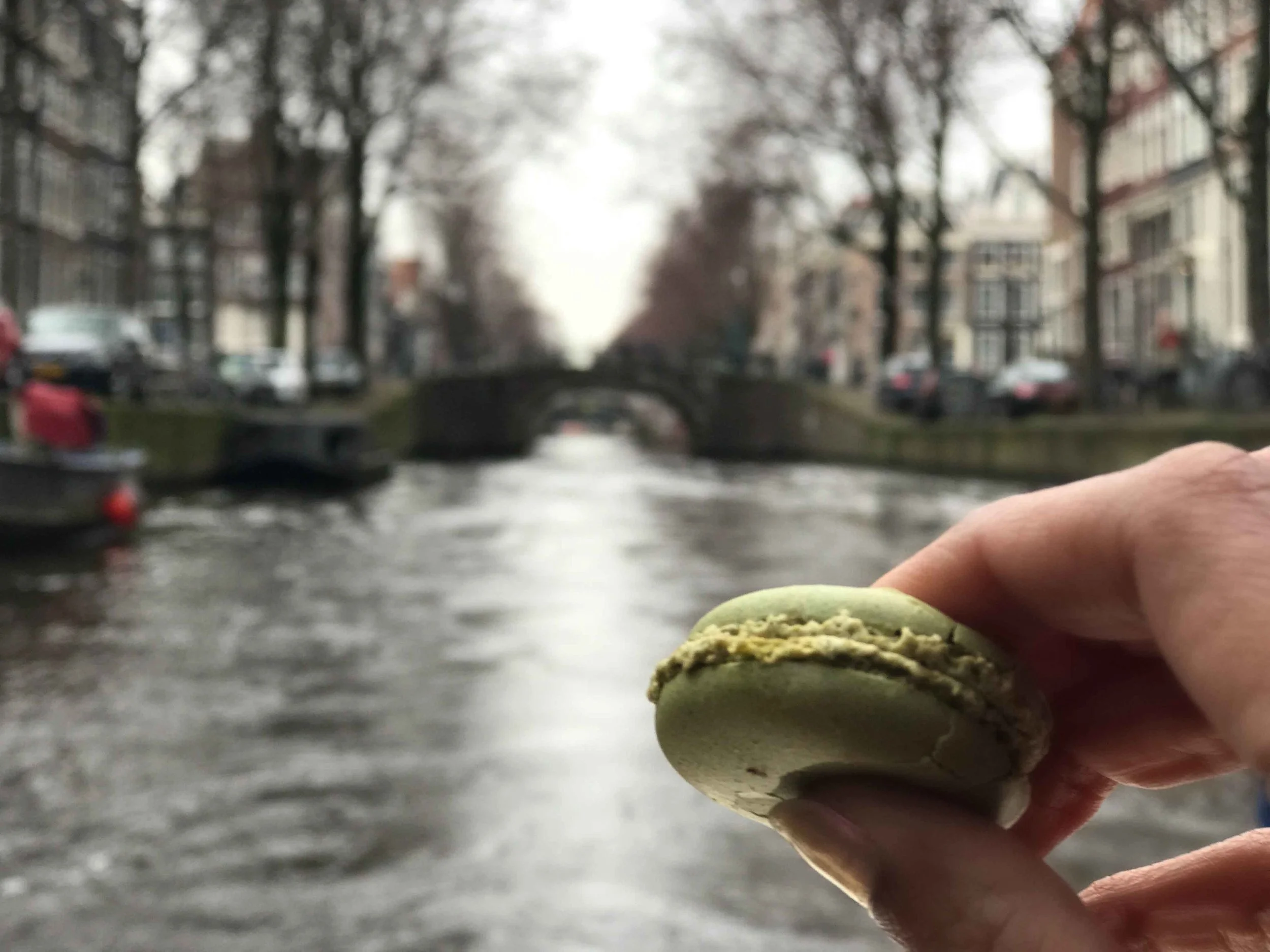 Macaron over the river Amstel, Grand Boat Tour, Sofitel Legend Amsterdam The Grand. Image©thingstodot.com