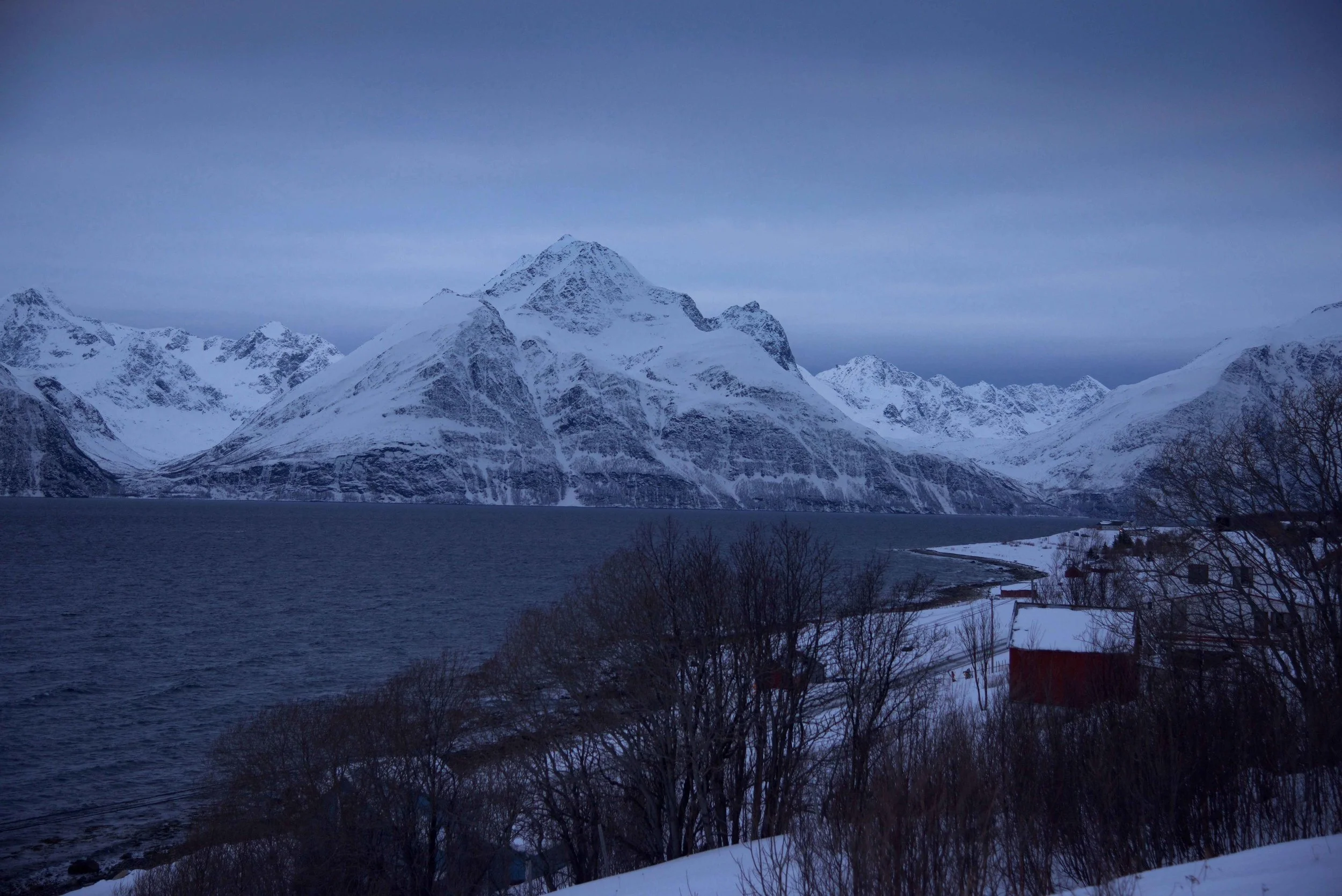 Arctic scenery, Lyngen Alps, Norwegian fjords, Lyngen Lodge, Arctic Circle, Norway. Image©thingstodot.com