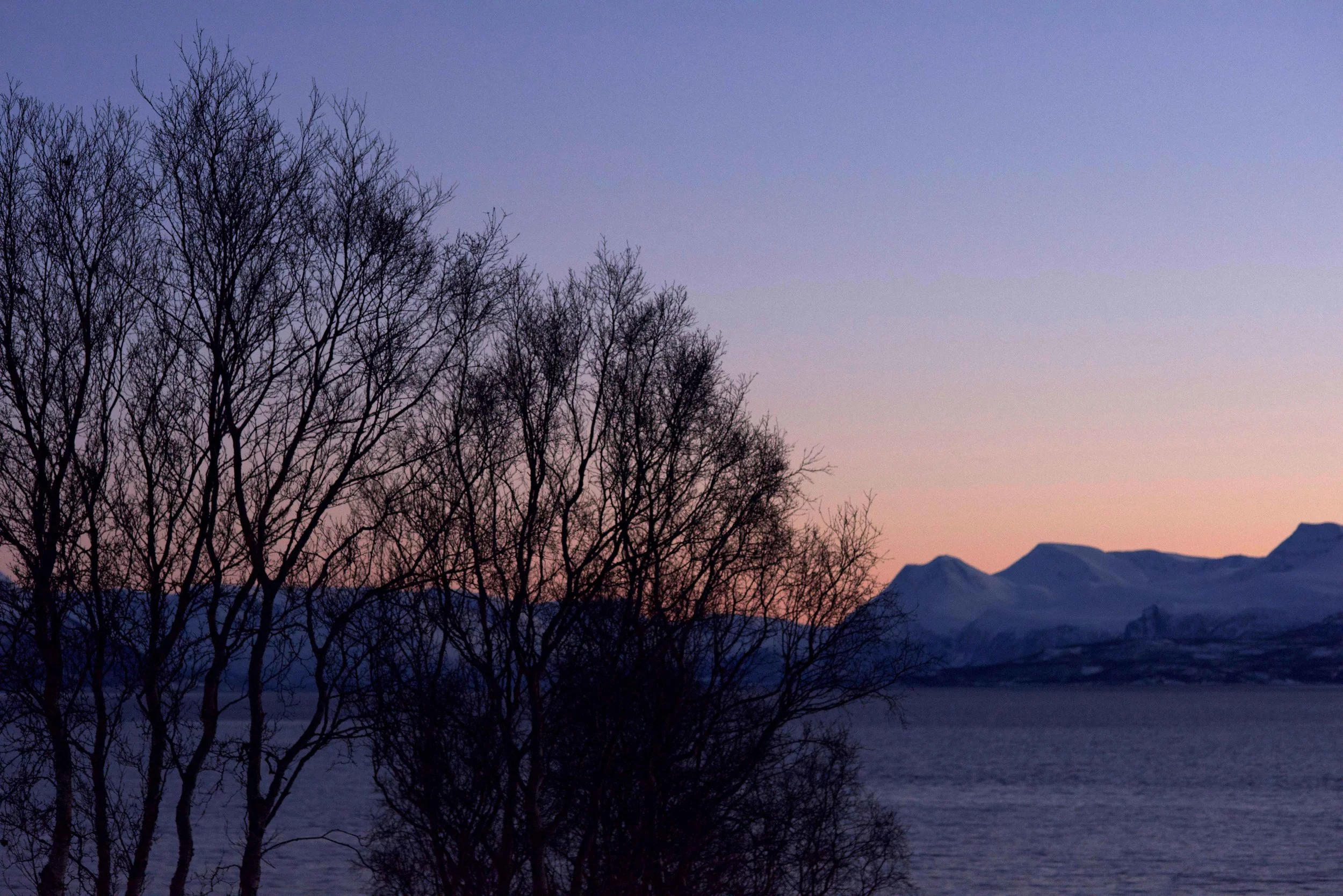 Sunset, Lyngen fjords, Arctic Circle, Norway, Lyngen Lodge. Image©thingstodot.com