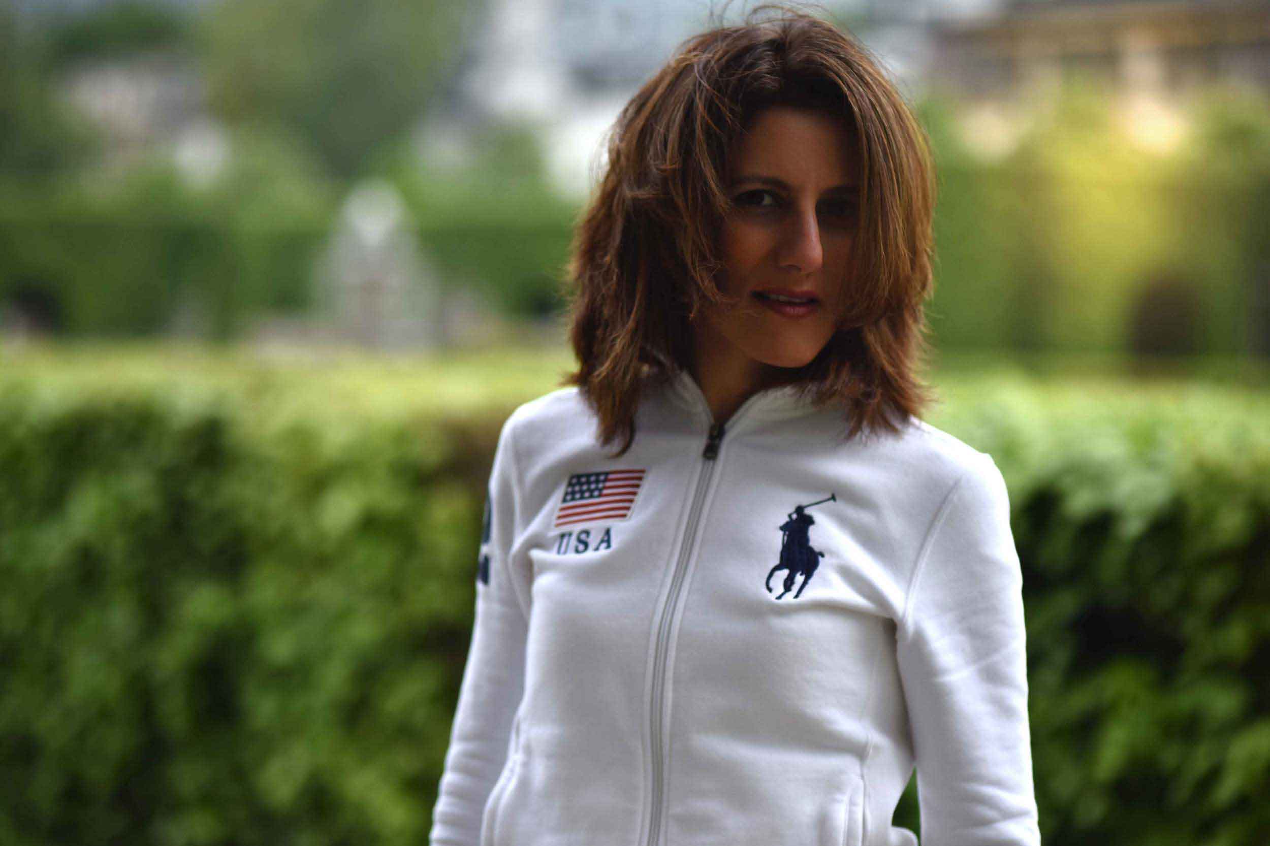 Polo Ralph Lauren, white fleece jacket. Image©thingstodot.com