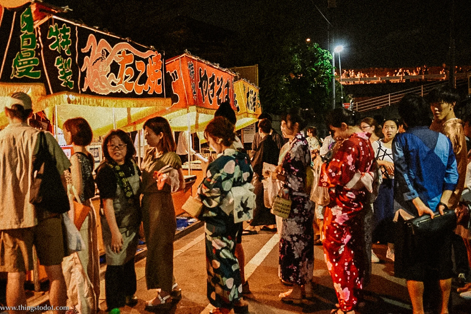 Food stall at Adachi Fireworks on Arakawa river, Tokyo, Japan. Image©www.thingstodot.com.
