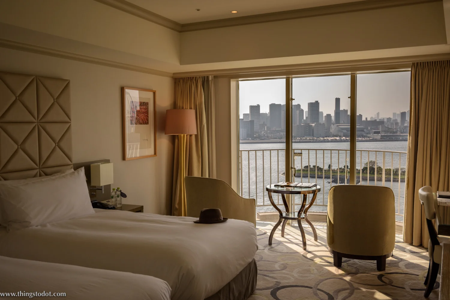 Hilton Tokyo Odaiba Hotel, Sunrise from my room. Photo: Gunjan Virk. Image©www.thingstodot.com. 