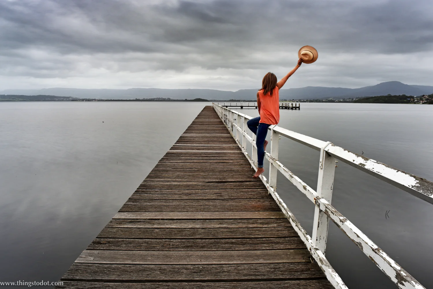 Lake Illawara, Primbee Jetty, NSW, Australia. Photo: Brad Chilby (http://chilby.com.au). Image©www.thingstodot.com. Clothes: https://www.cream-clothing.com.