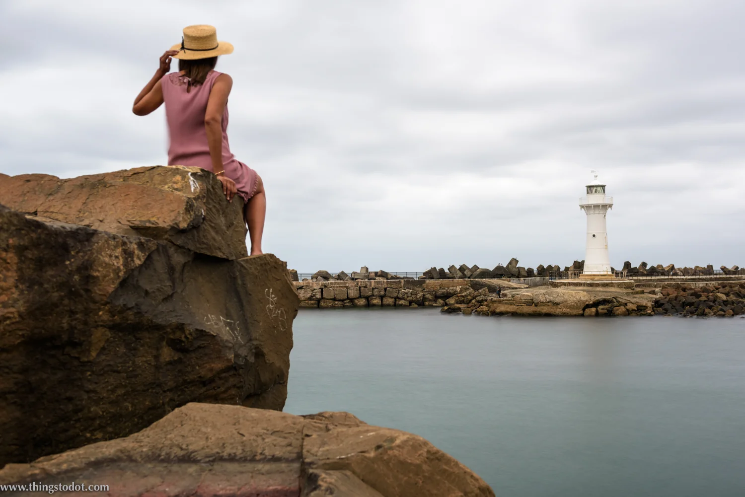 Wollongong Harbour Old Lighthouse, NSW, Australia. Photo: Brad Chilby (http://chilby.com.au). Image©www.thingstodot.com. Clothes: https://www.cream-clothing.com.