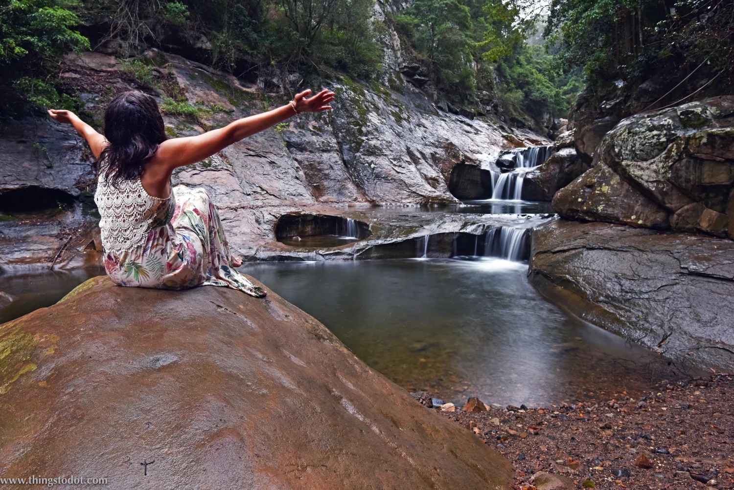 Jump Rock, Macquarie Pass, New South Wales, Australia. Photo: Brad Chilby (http://chilby.com.au). Image©www.thingstodot.com. Clothing: https://www.cream-clothing.com.