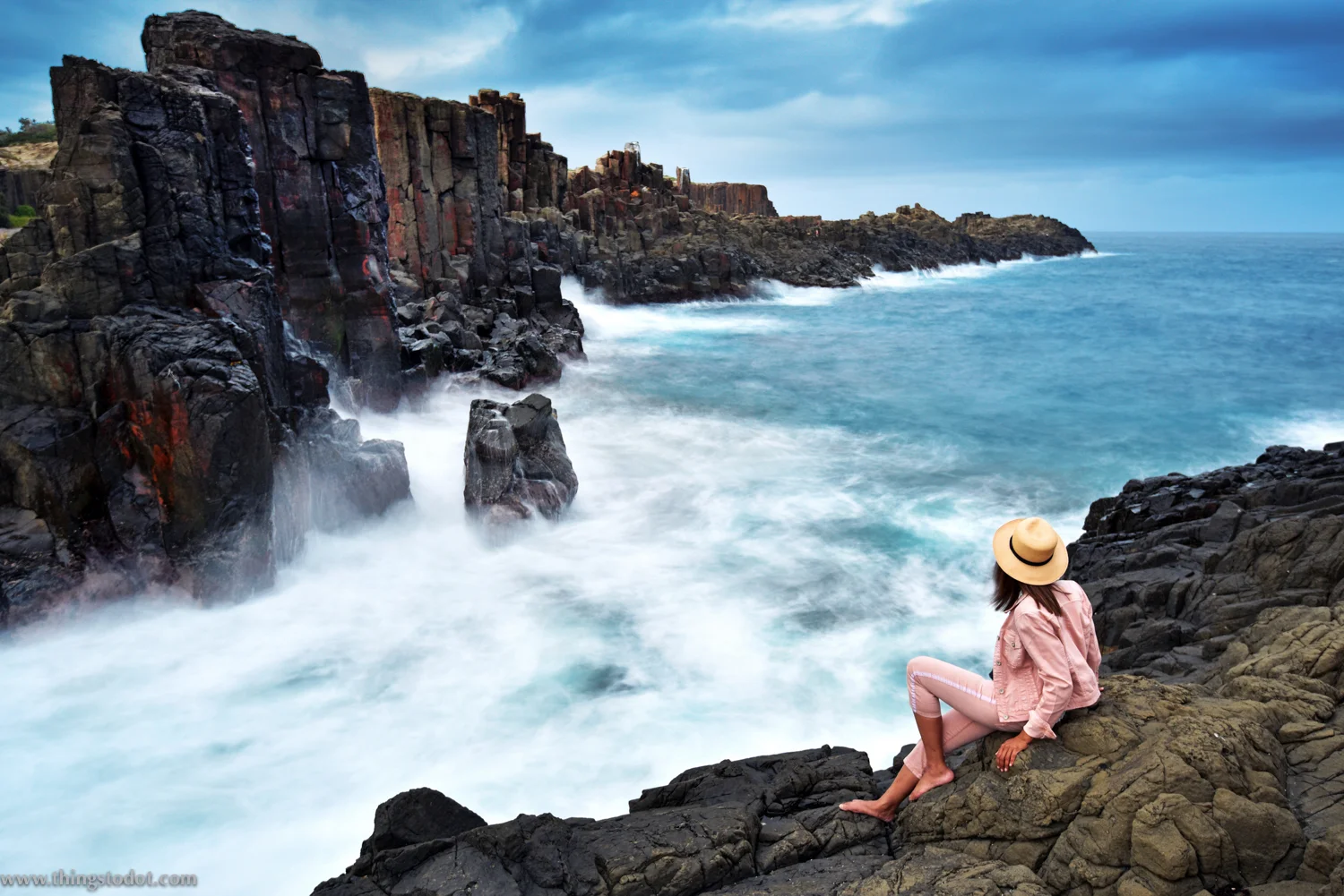 Bombo Quarry, Kiama, NSW, Australia. Photo: Brad Chilby (http://chilby.com.au). Image©www.thingstodot.com. Clothes: https://www.cream-clothing.com.