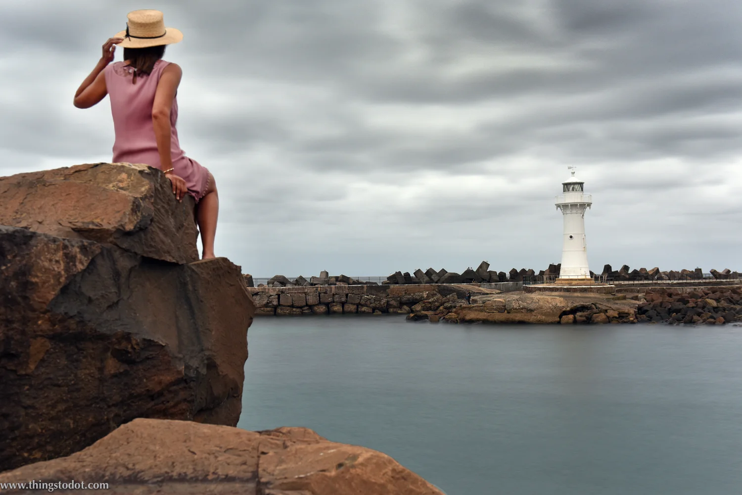 Wollongong Harbour Old Lighthouse, NSW, Australia. Photo: Brad Chilby (http://chilby.com.au). Image©www.thingstodot.com. Clothes: https://www.cream-clothing.com.
