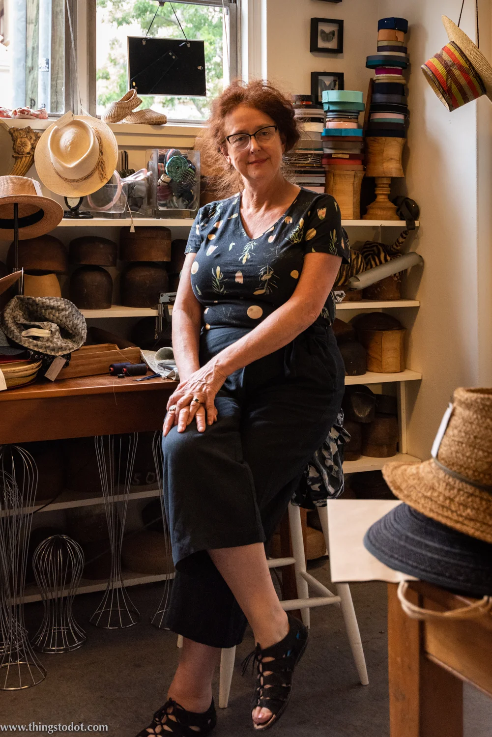 Rosie Boylan, hat maker, Sydney. Photo: Gunjan Virk. Image©www.thingstodot.com.