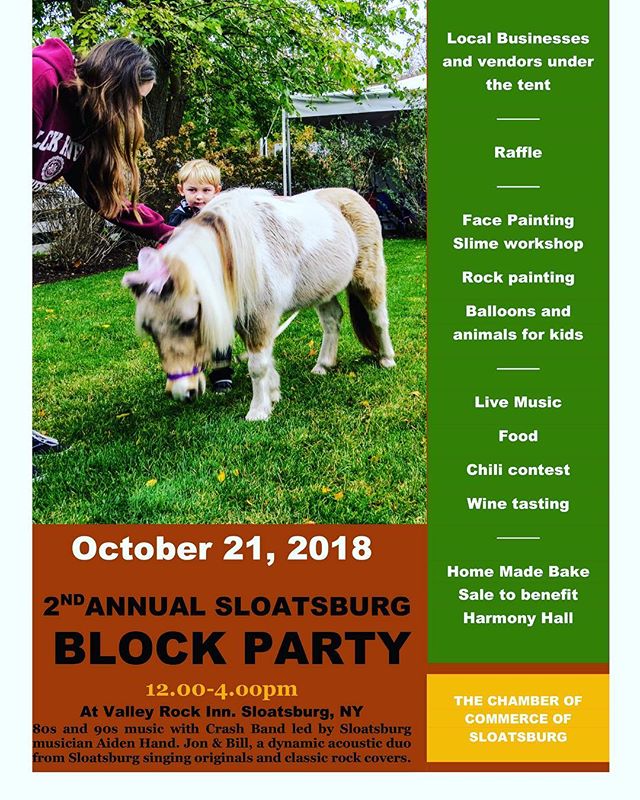 We&rsquo;ll be here! Come up to Sloatsburg on October 21 for a Block Party! #blockparty #sloatsburg #sloatsburgny #fallfestival #sloatsburgchamberofcommerce #suffern #rocklandcounty #chili
